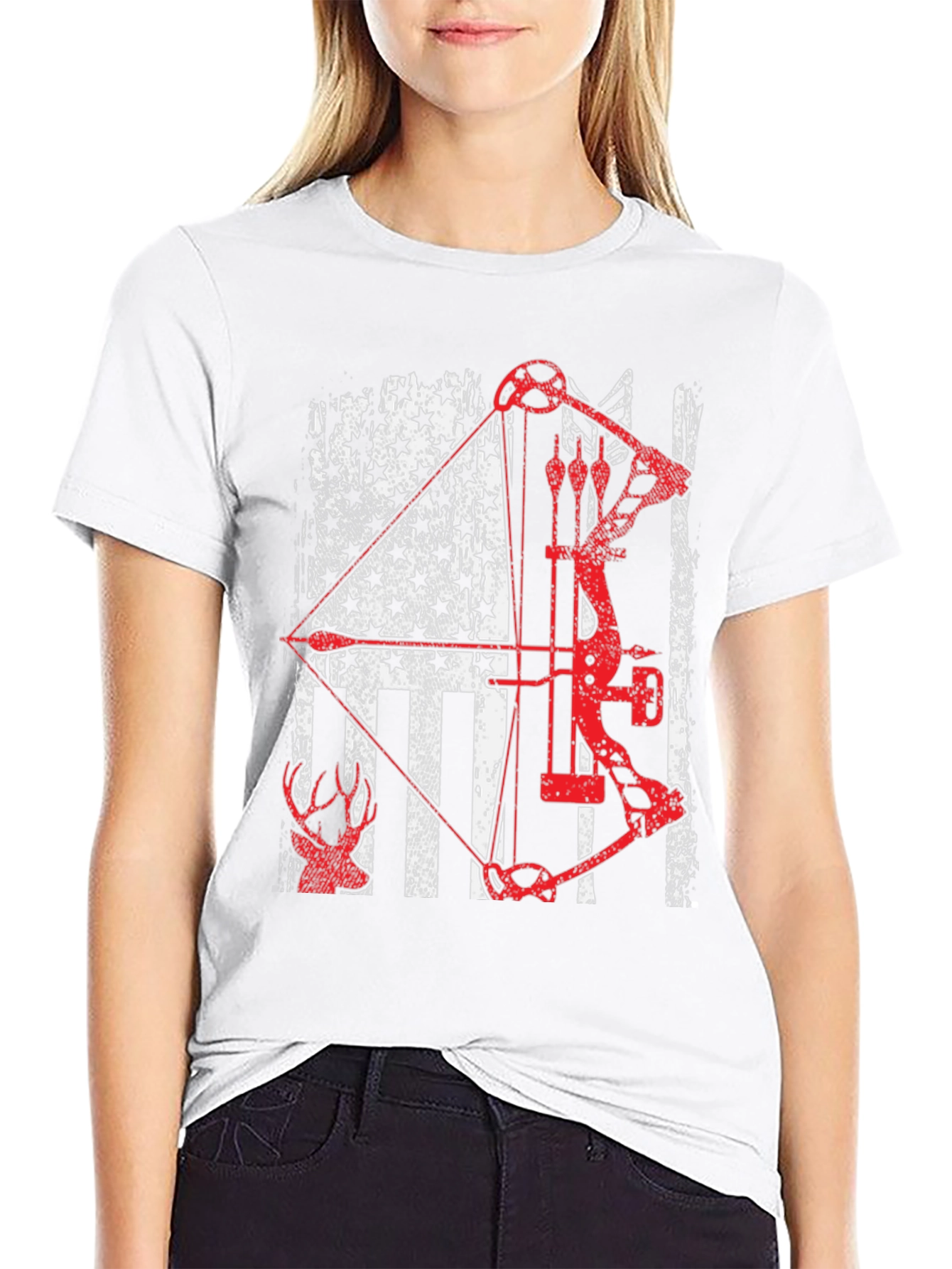 American Flag Bow Hunting T-Shirt
