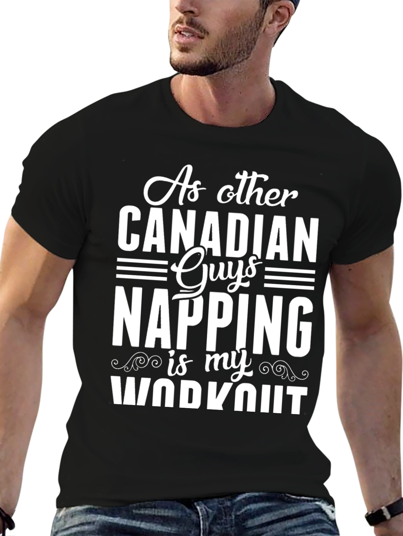 Canadian Napping Workout T-Shirt - Funny Mens Tee