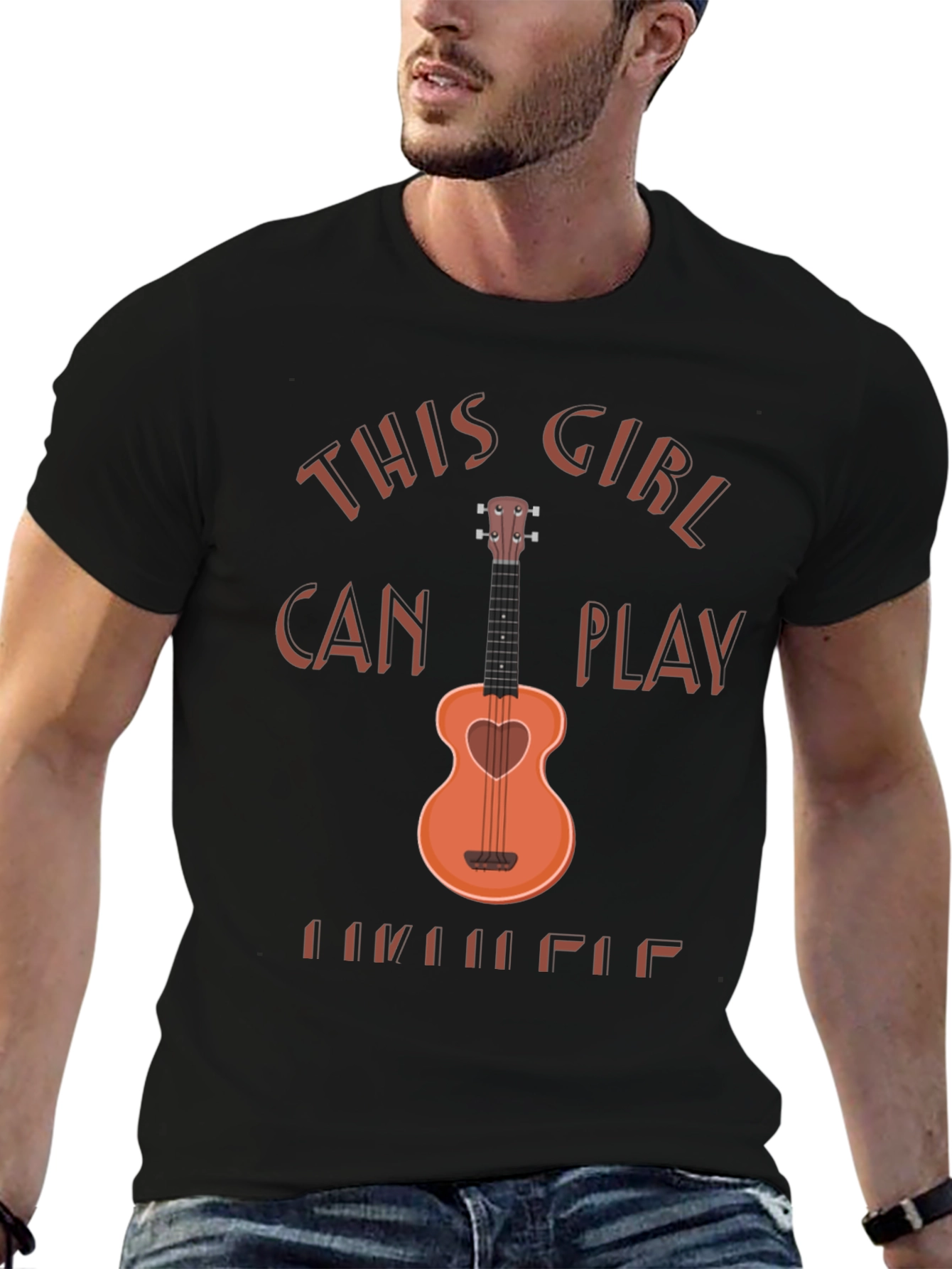 This Girl Can Play Ukulele Graphic T-Shirt