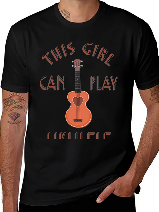 This Girl Can Play Ukulele Graphic T-Shirt