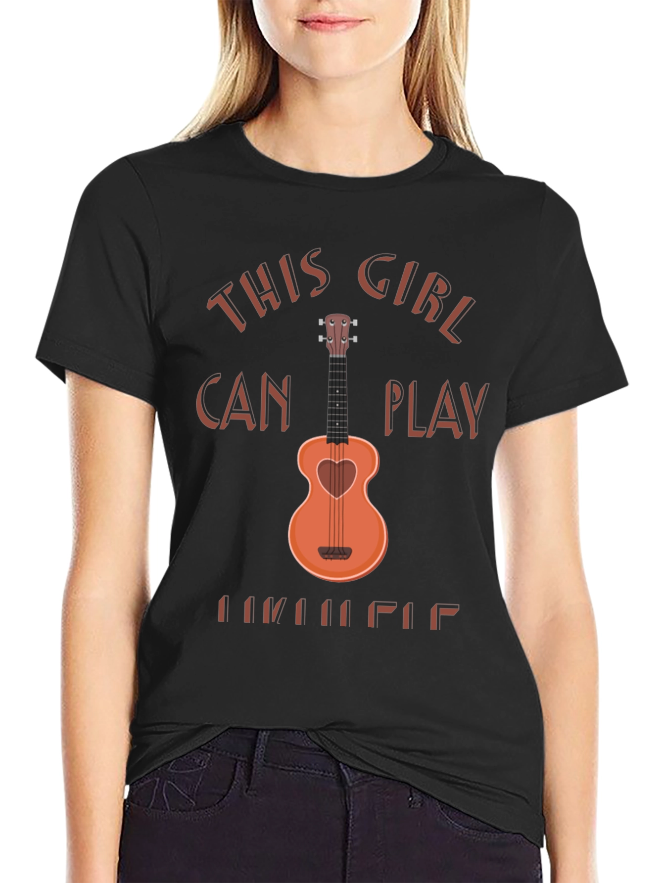 This Girl Can Play Ukulele Graphic T-Shirt