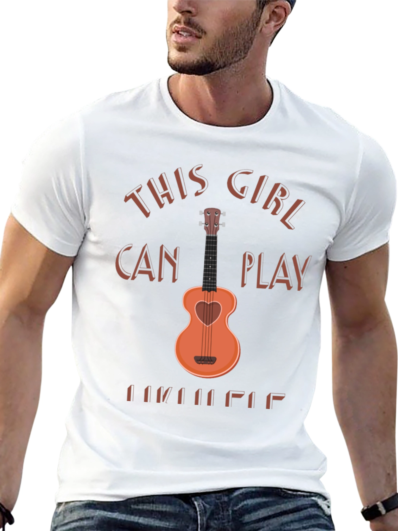 This Girl Can Play Ukulele Graphic T-Shirt