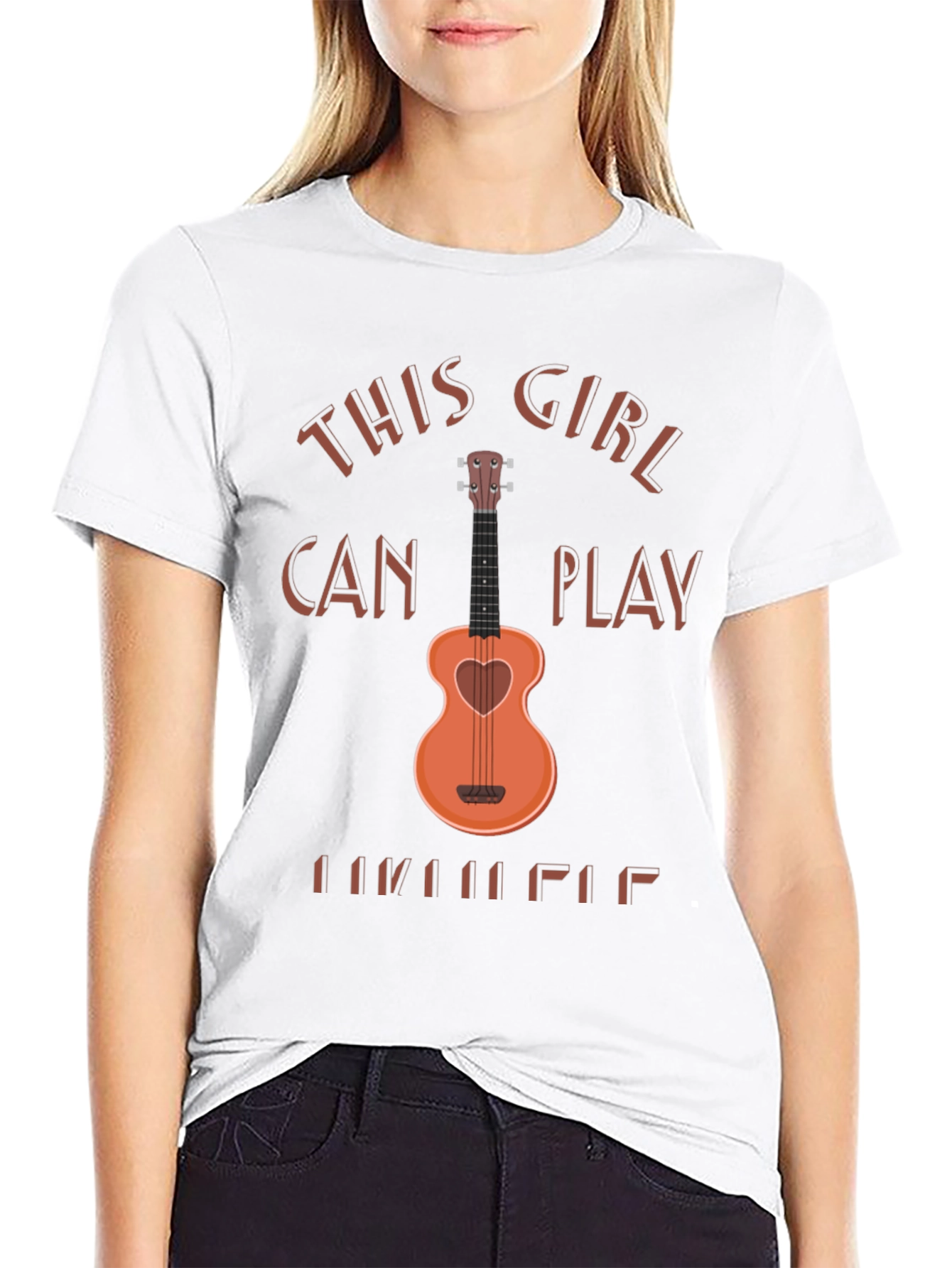 This Girl Can Play Ukulele Graphic T-Shirt
