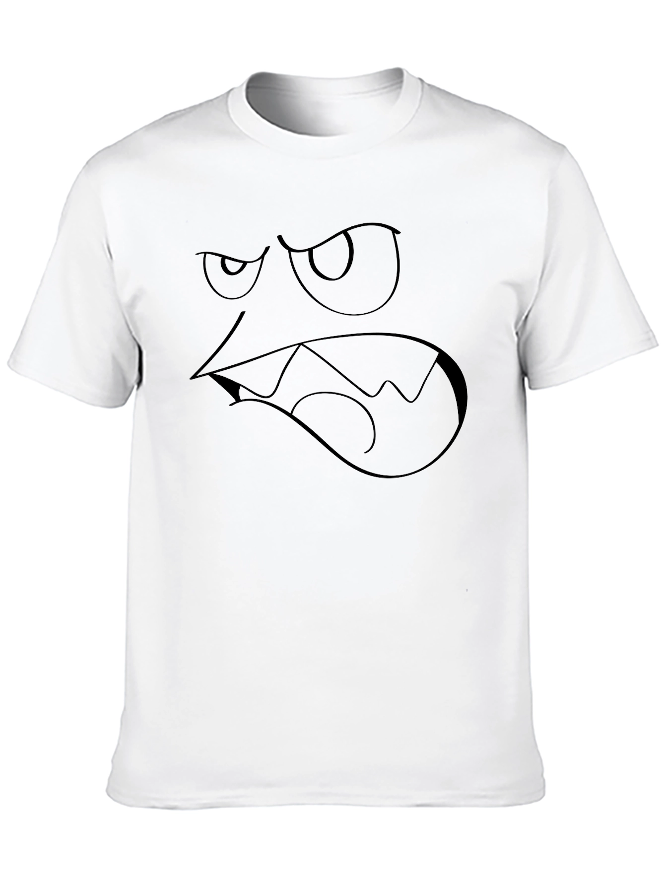 Angry Face Graphic Black T-Shirt