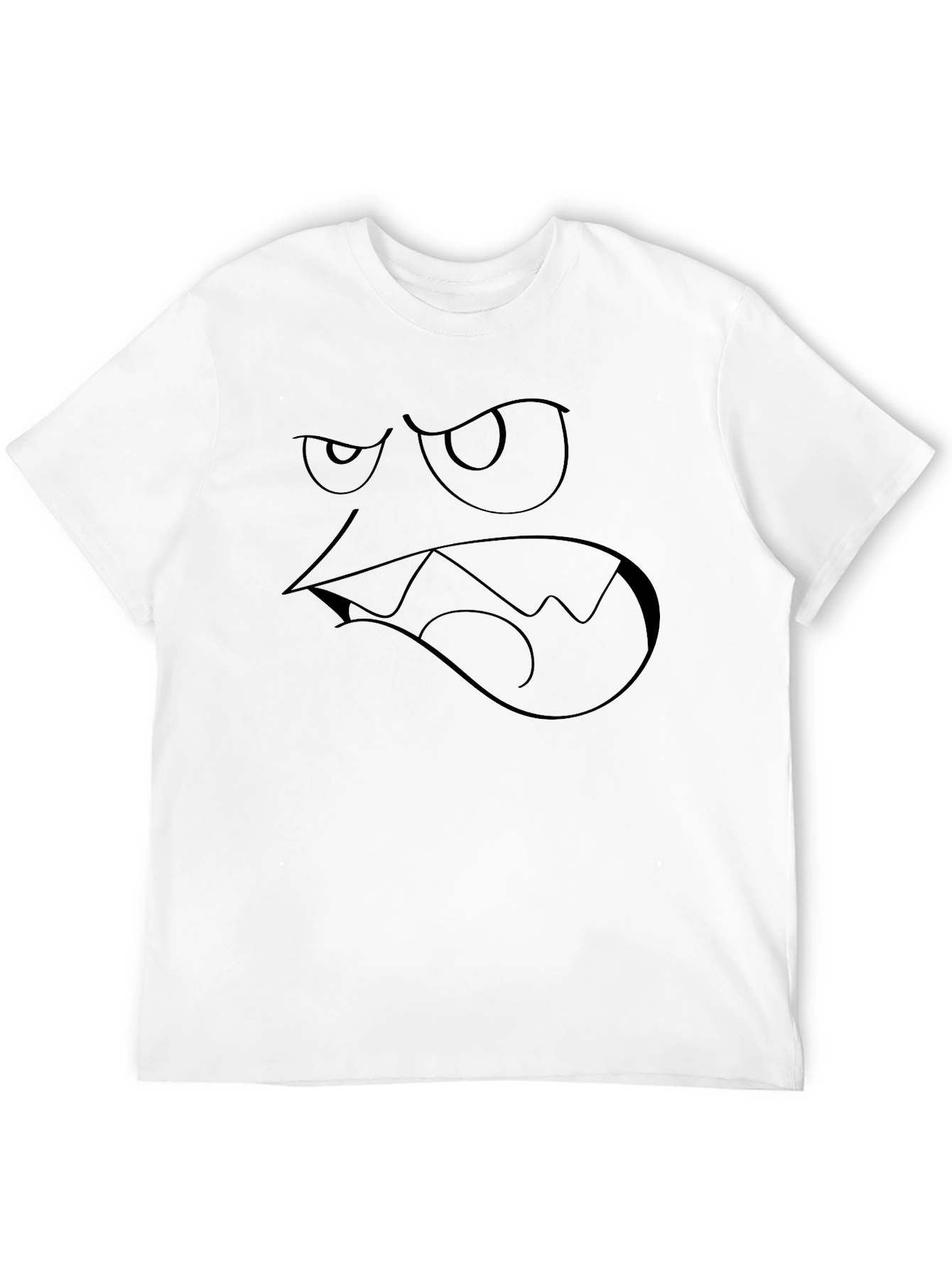 Angry Face Graphic Black T-Shirt