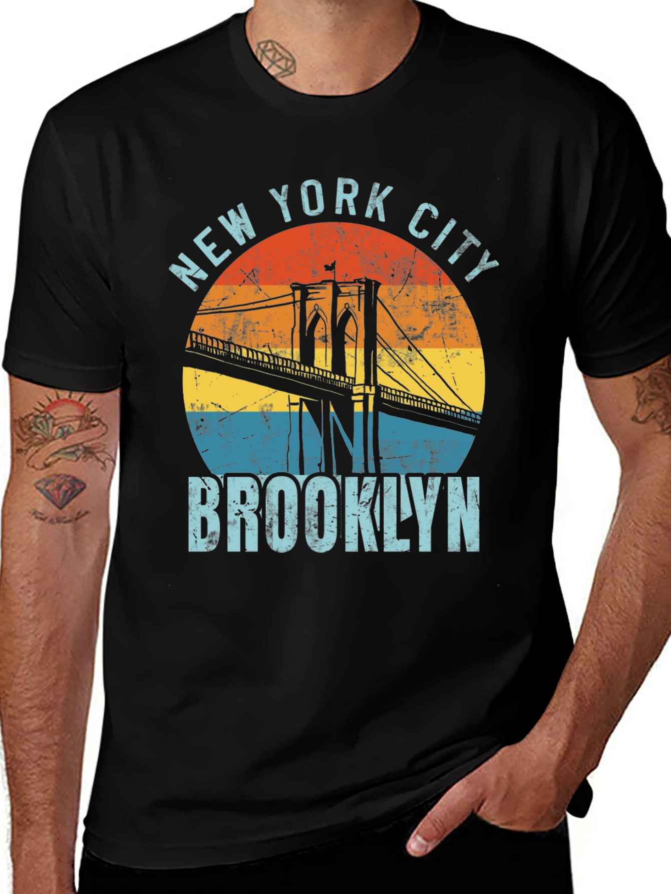 New York City Brooklyn Bridge Graphic T-Shirt