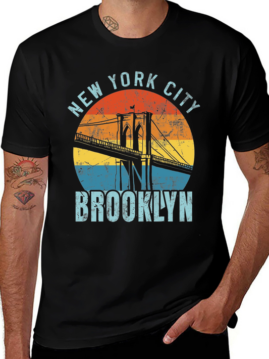New York City Brooklyn Bridge Graphic T-Shirt