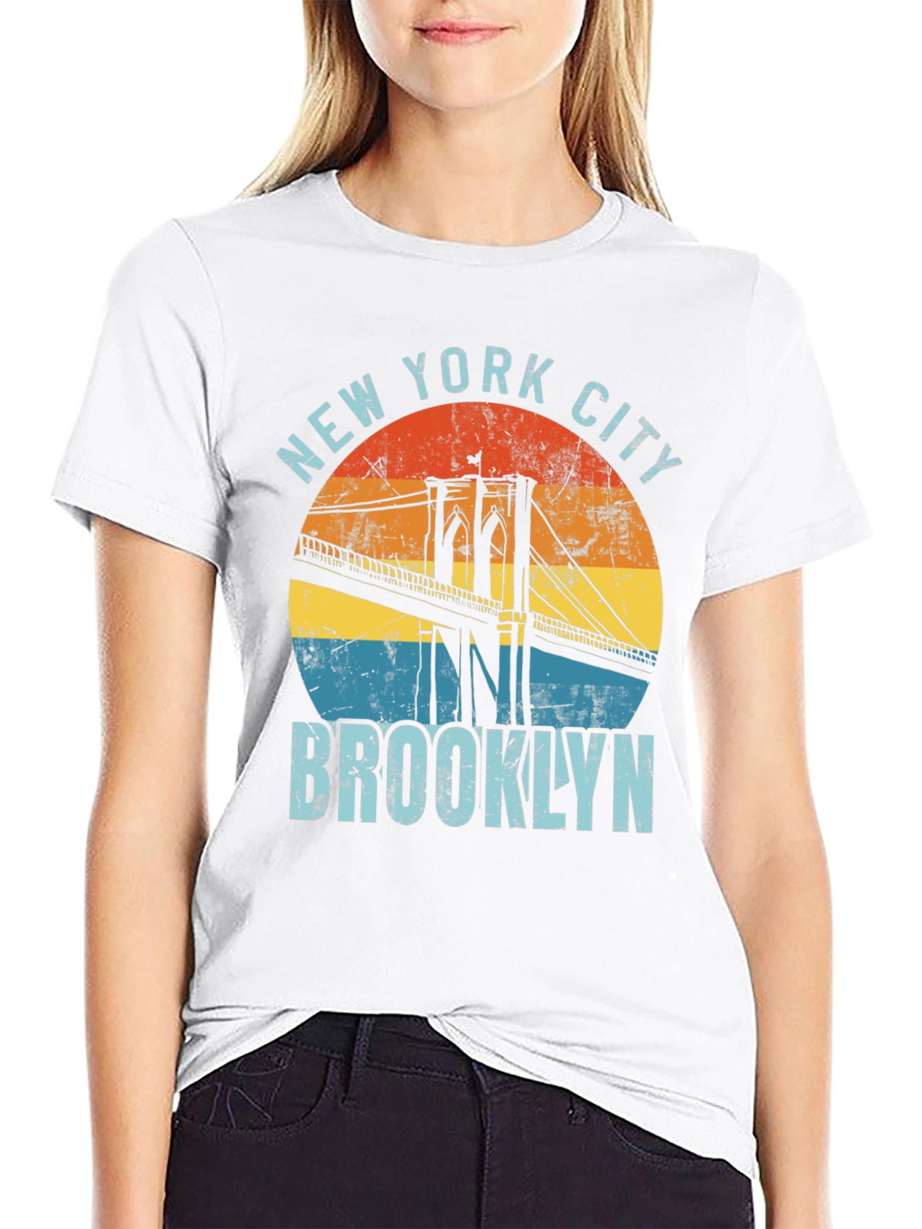 New York City Brooklyn Bridge Graphic T-Shirt