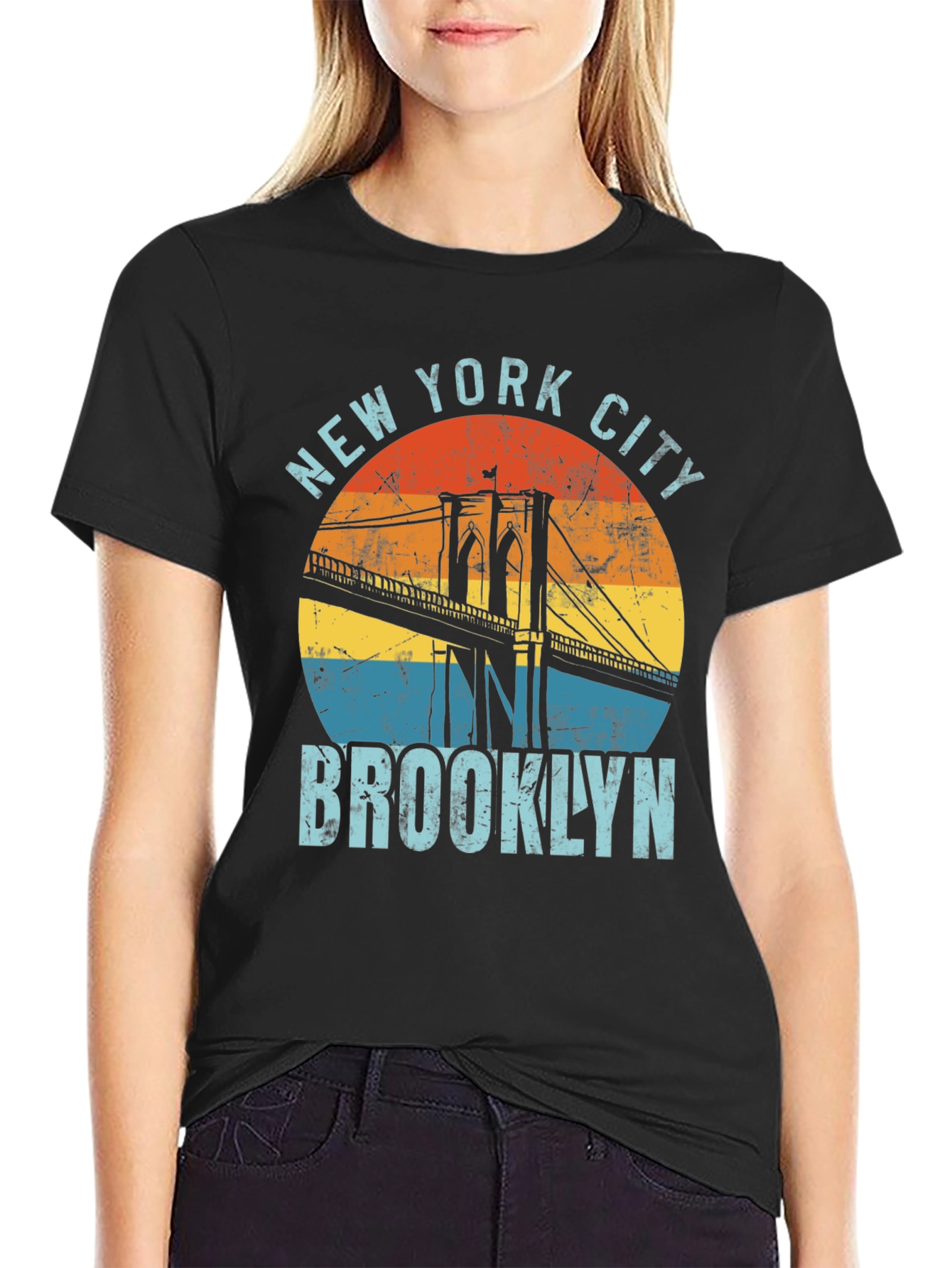 New York City Brooklyn Bridge Graphic T-Shirt
