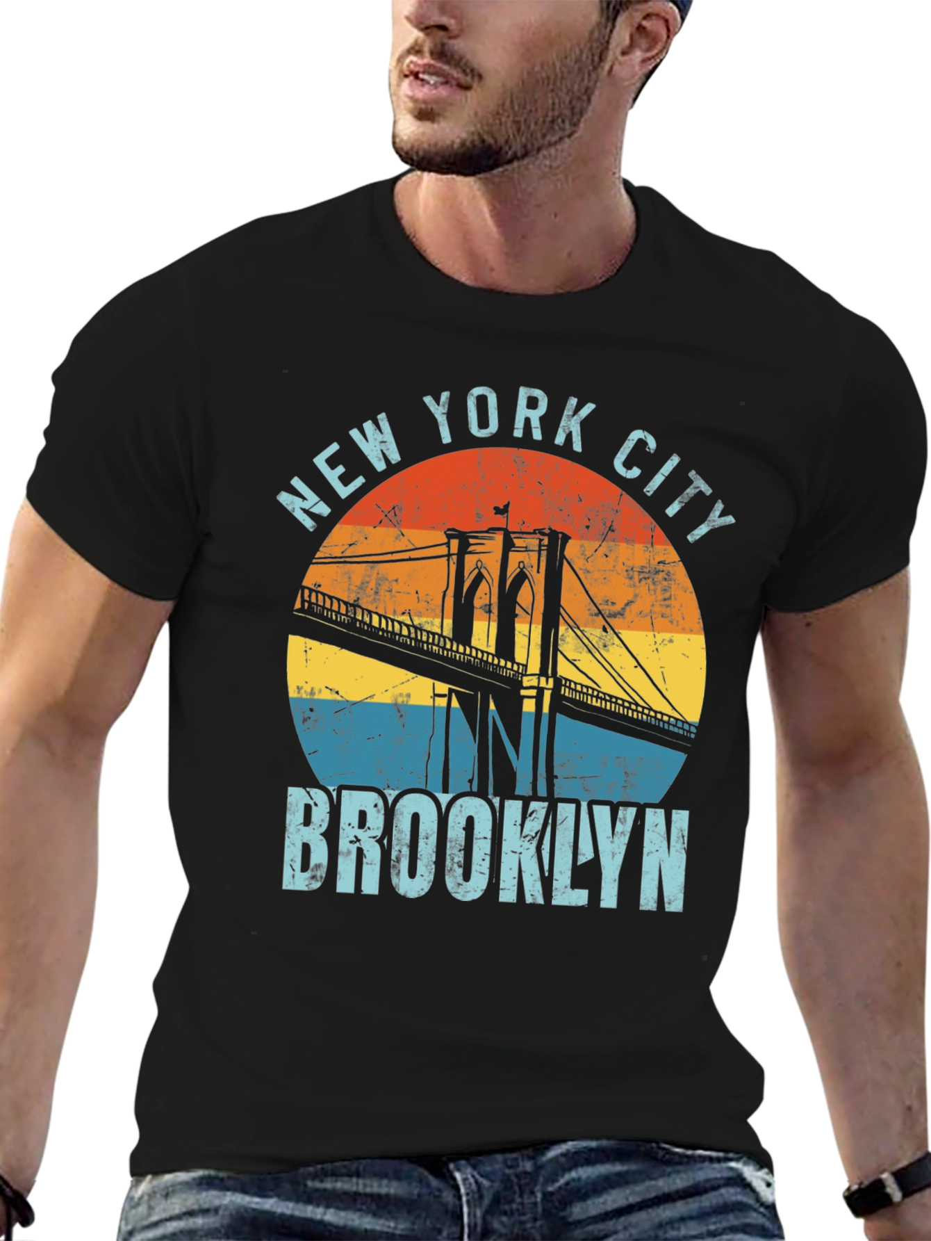 New York City Brooklyn Bridge Graphic T-Shirt
