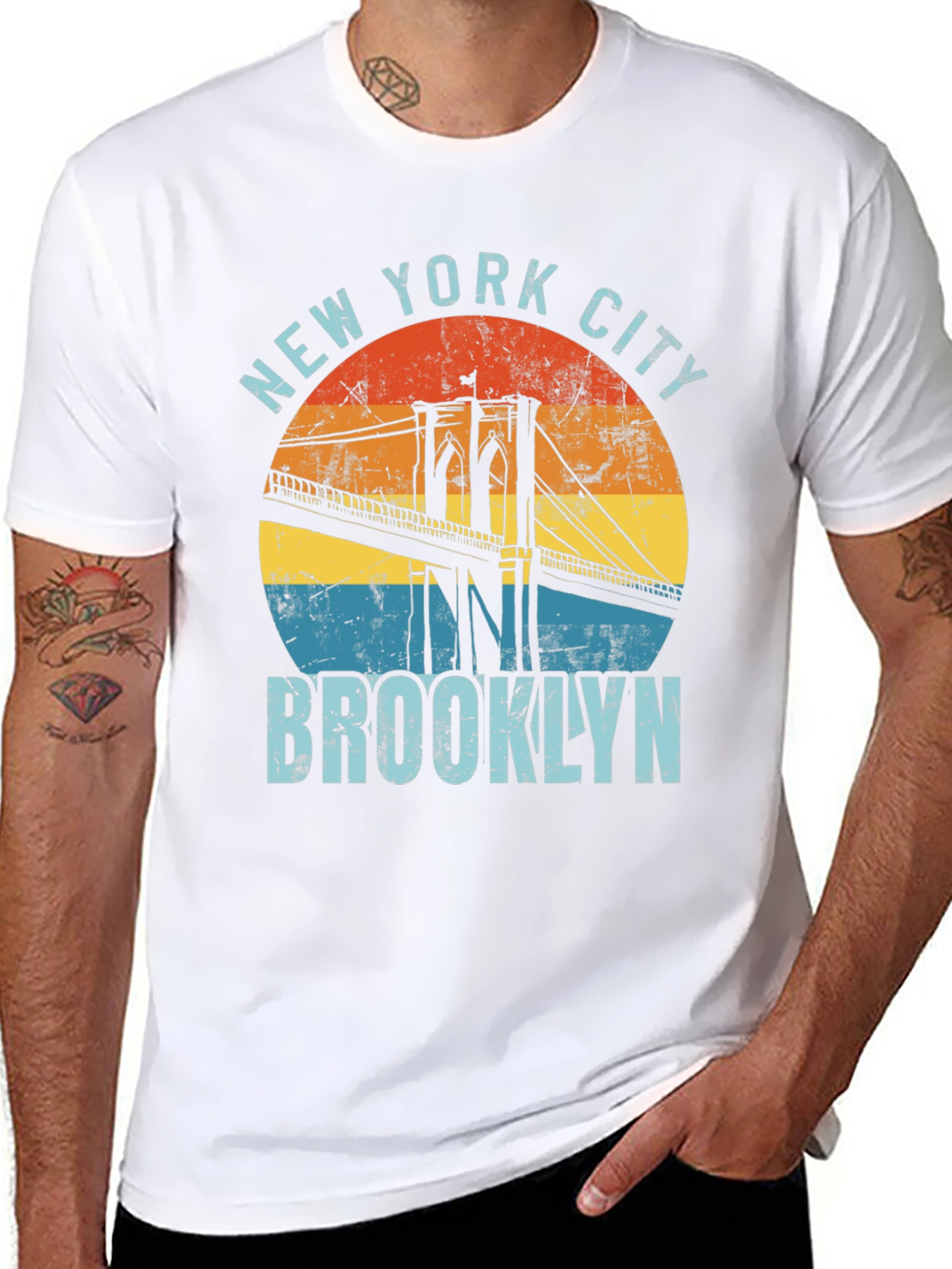 New York City Brooklyn Bridge Graphic T-Shirt