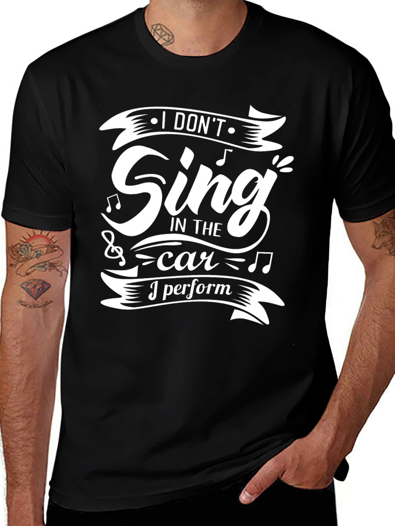 Singing Performance T-Shirt - Black Cotton Blend