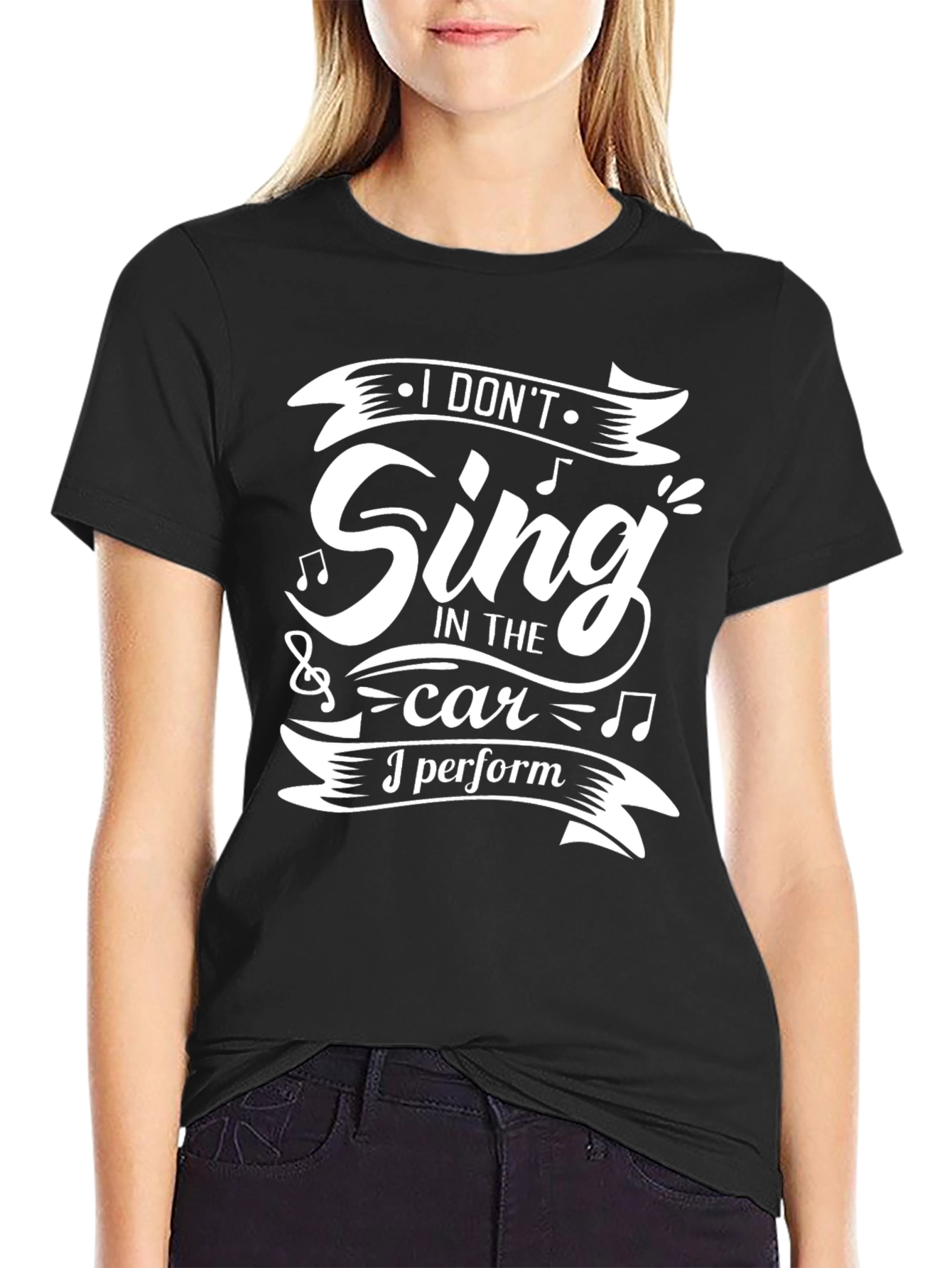 Singing Performance T-Shirt - Black Cotton Blend