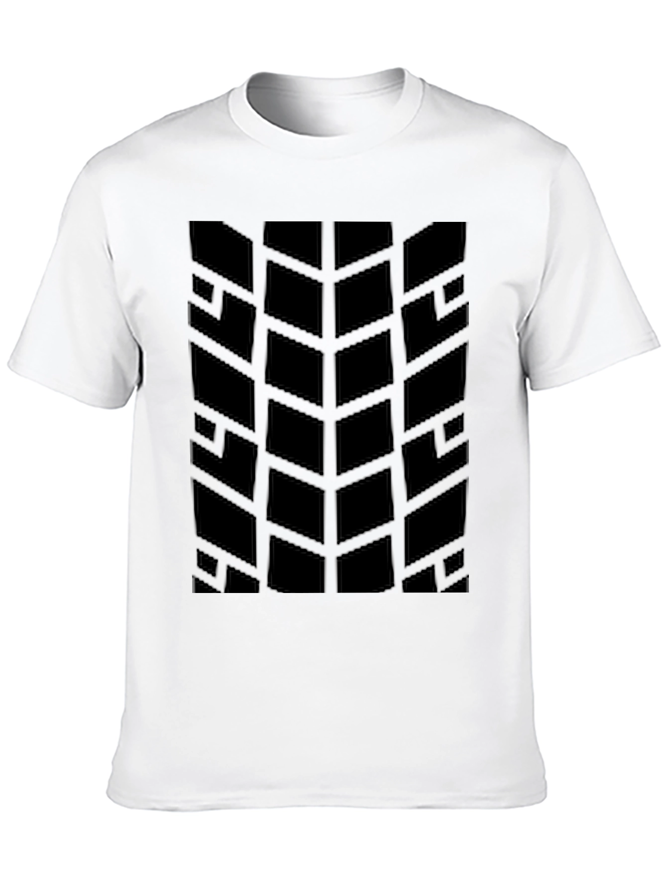 Modern Geometric Pattern Black T-Shirt