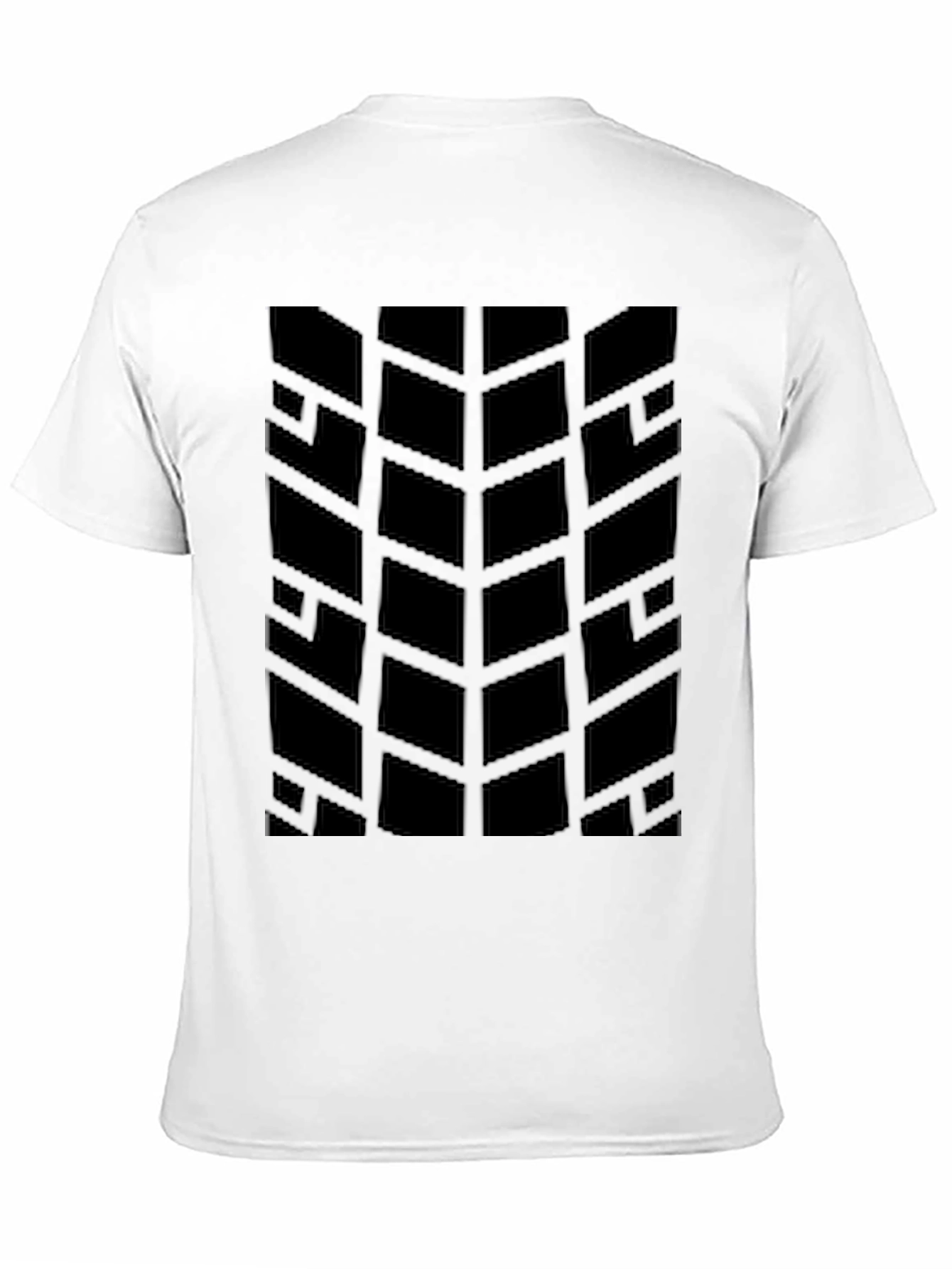 Modern Geometric Pattern Black T-Shirt