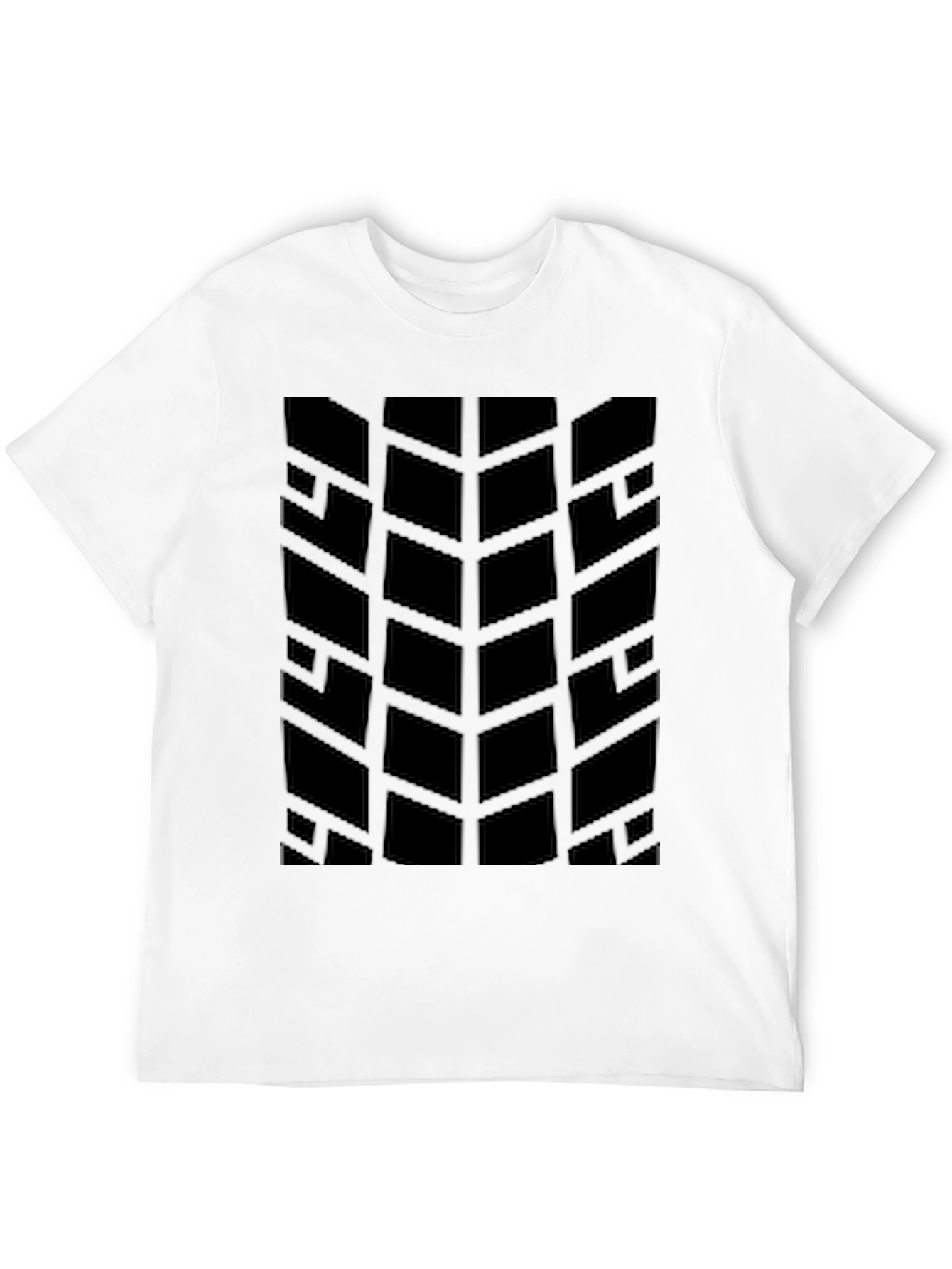Modern Geometric Pattern Black T-Shirt