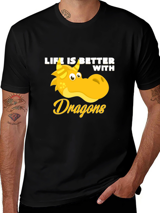 Life is Better with Dragons T-Shirt - Black