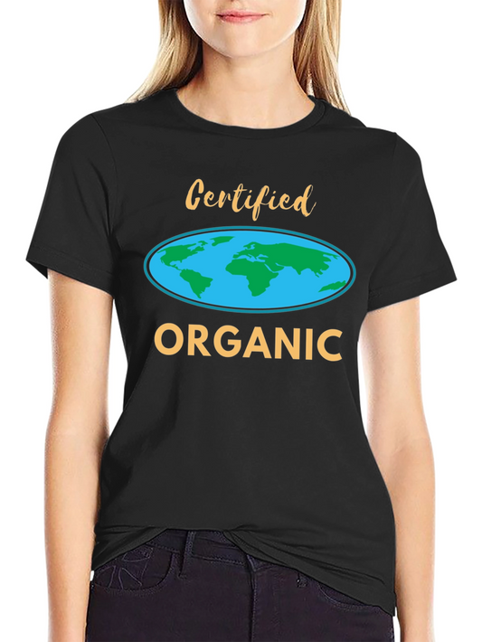 Certified Organic World Map T-Shirt - Black