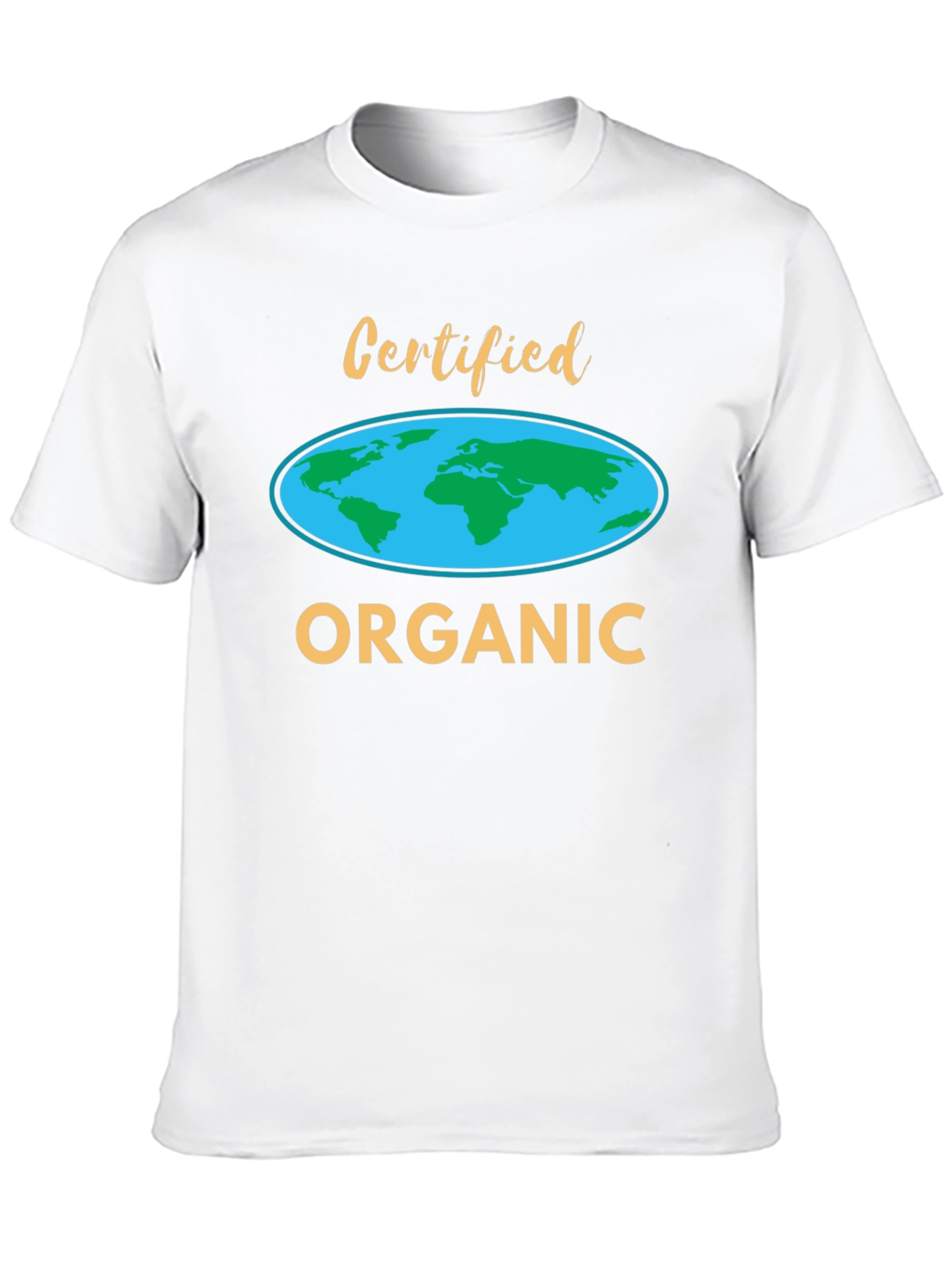 Certified Organic World Map T-Shirt - Black