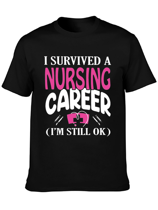 I Survived A Nursing Career Graphic T-Shirt
