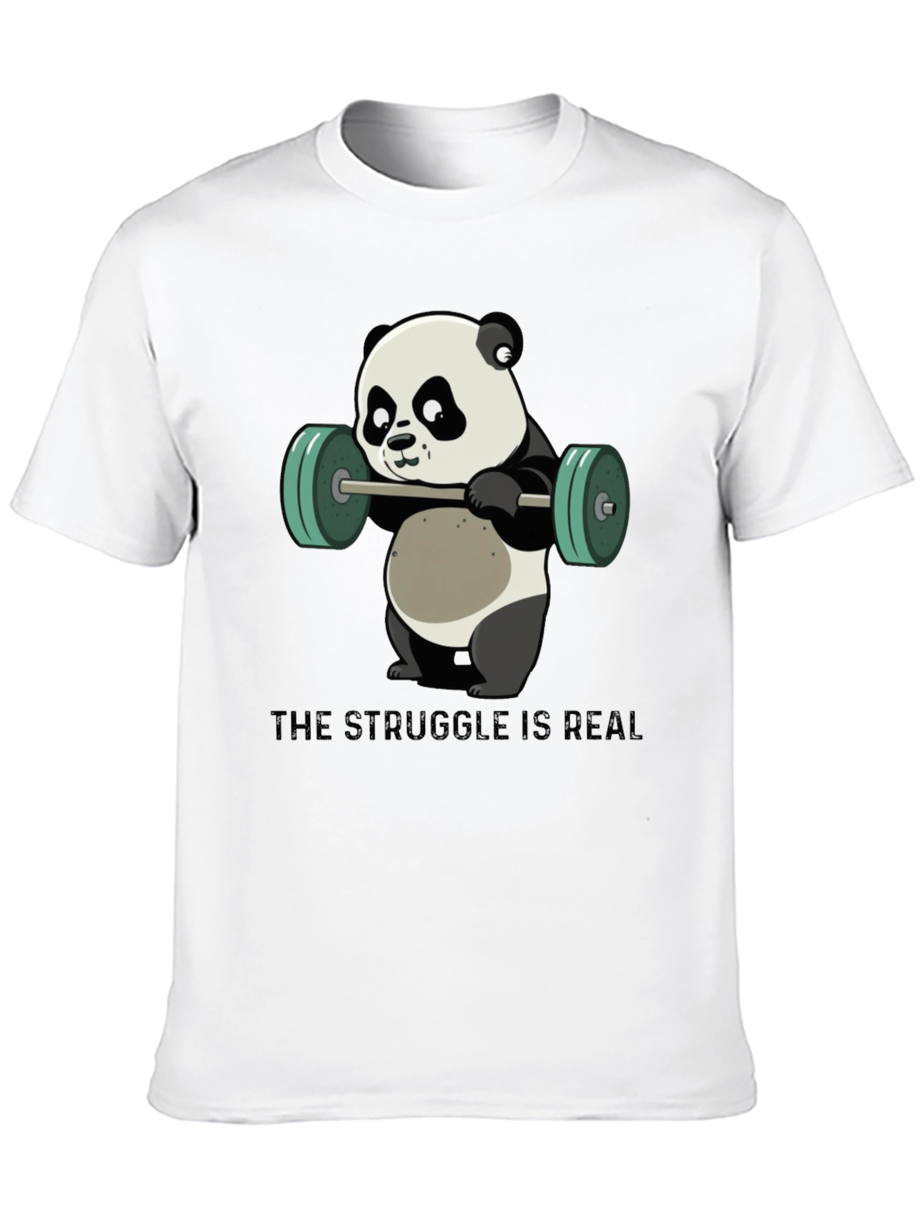 Weightlifting Panda T-Shirt - The Struggle is Real