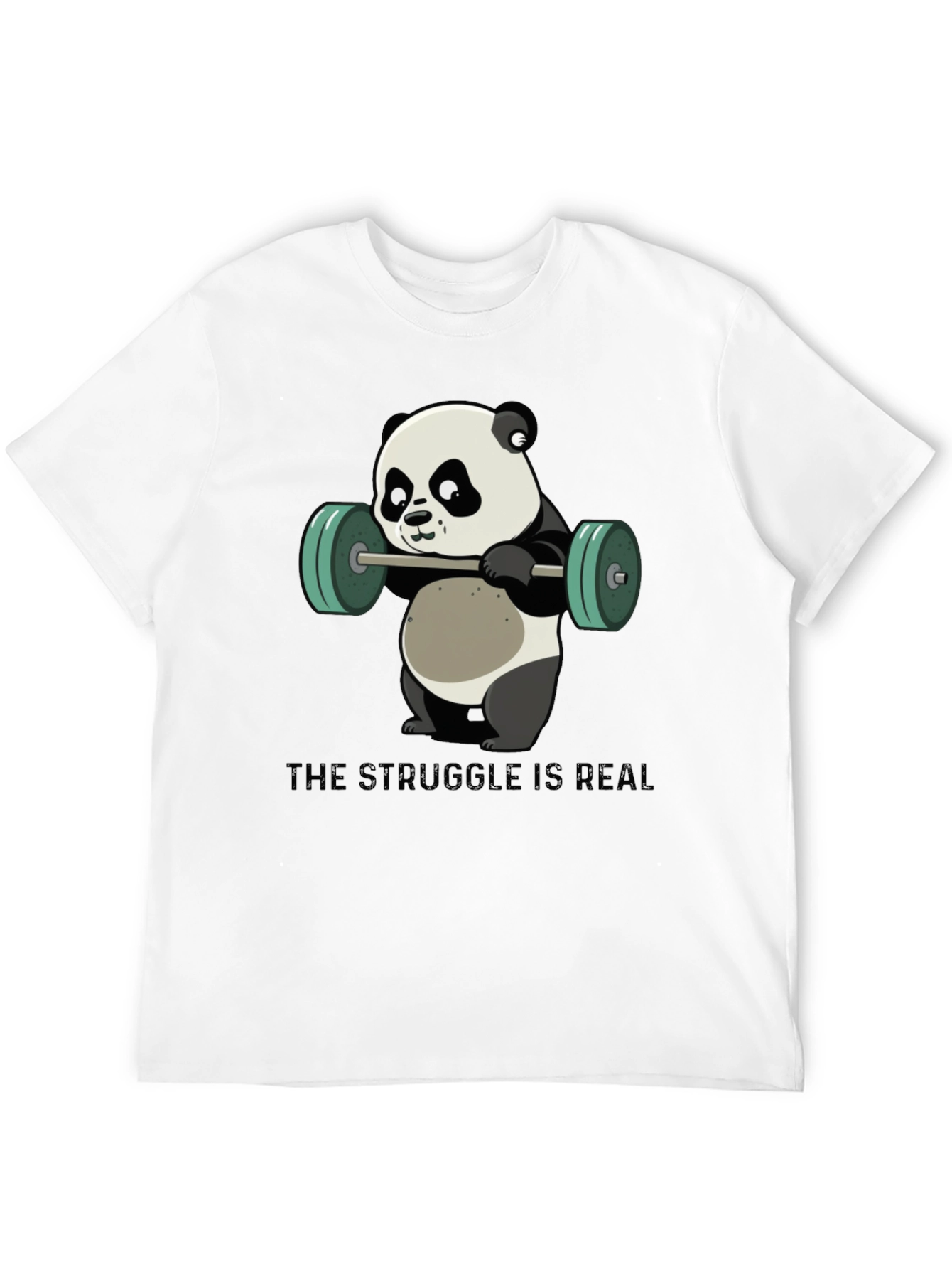 Weightlifting Panda T-Shirt - The Struggle is Real