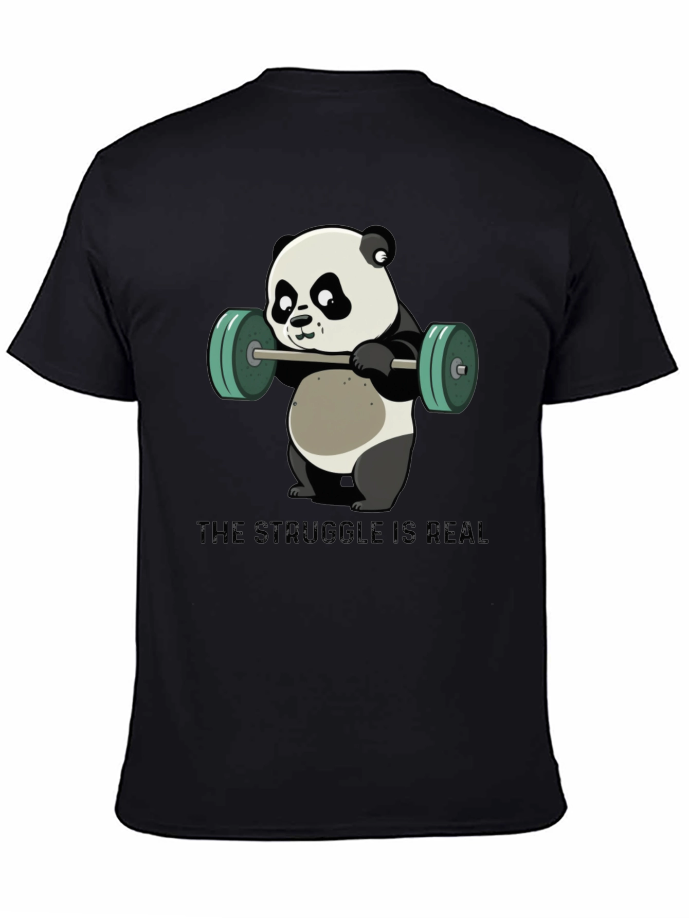 Weightlifting Panda T-Shirt - The Struggle is Real