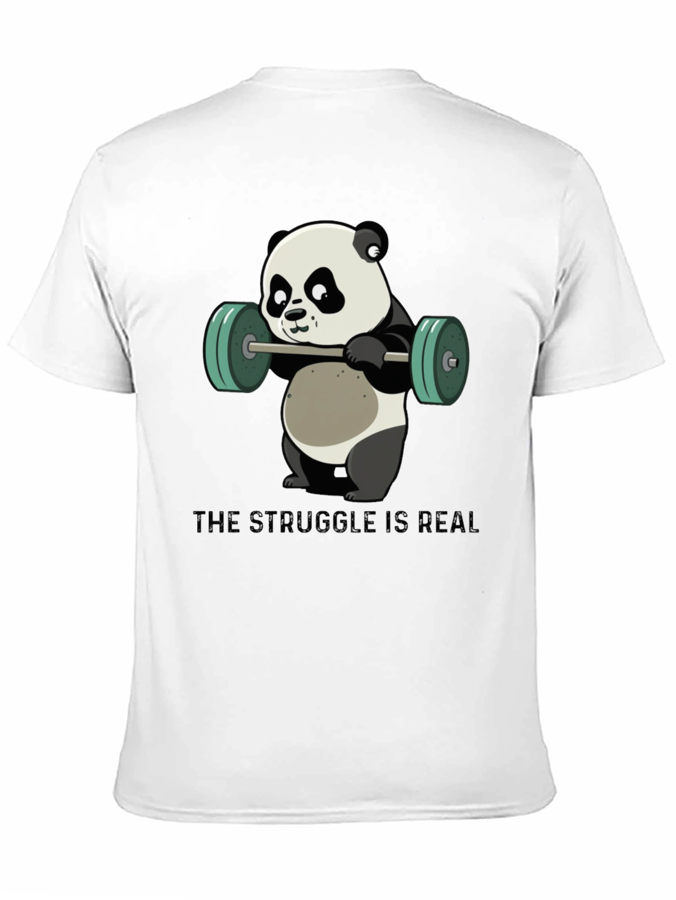 Weightlifting Panda T-Shirt - The Struggle is Real