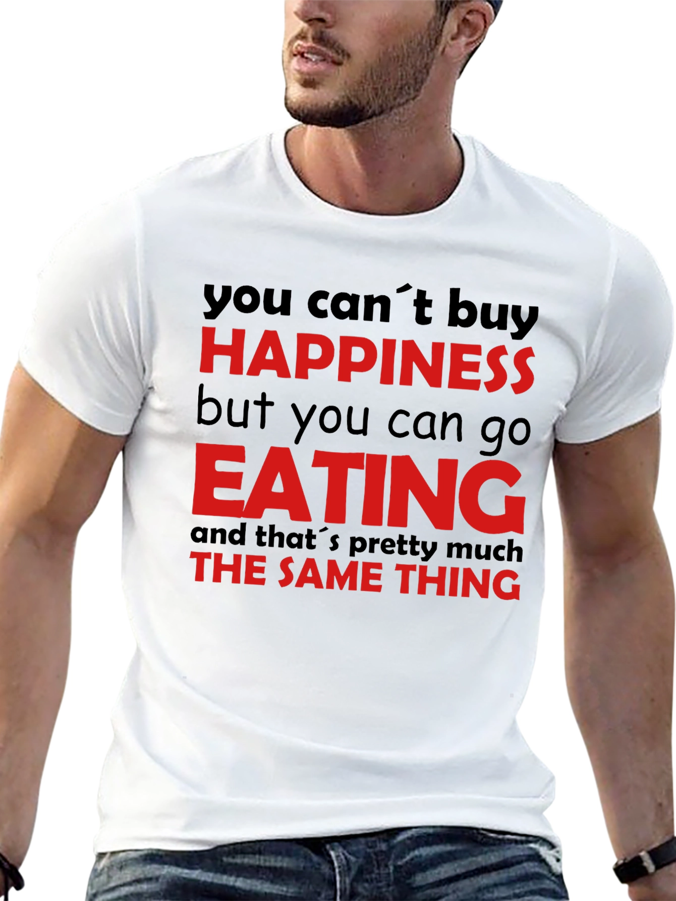 Happiness Eating T-Shirt - Funny Foodie Tee