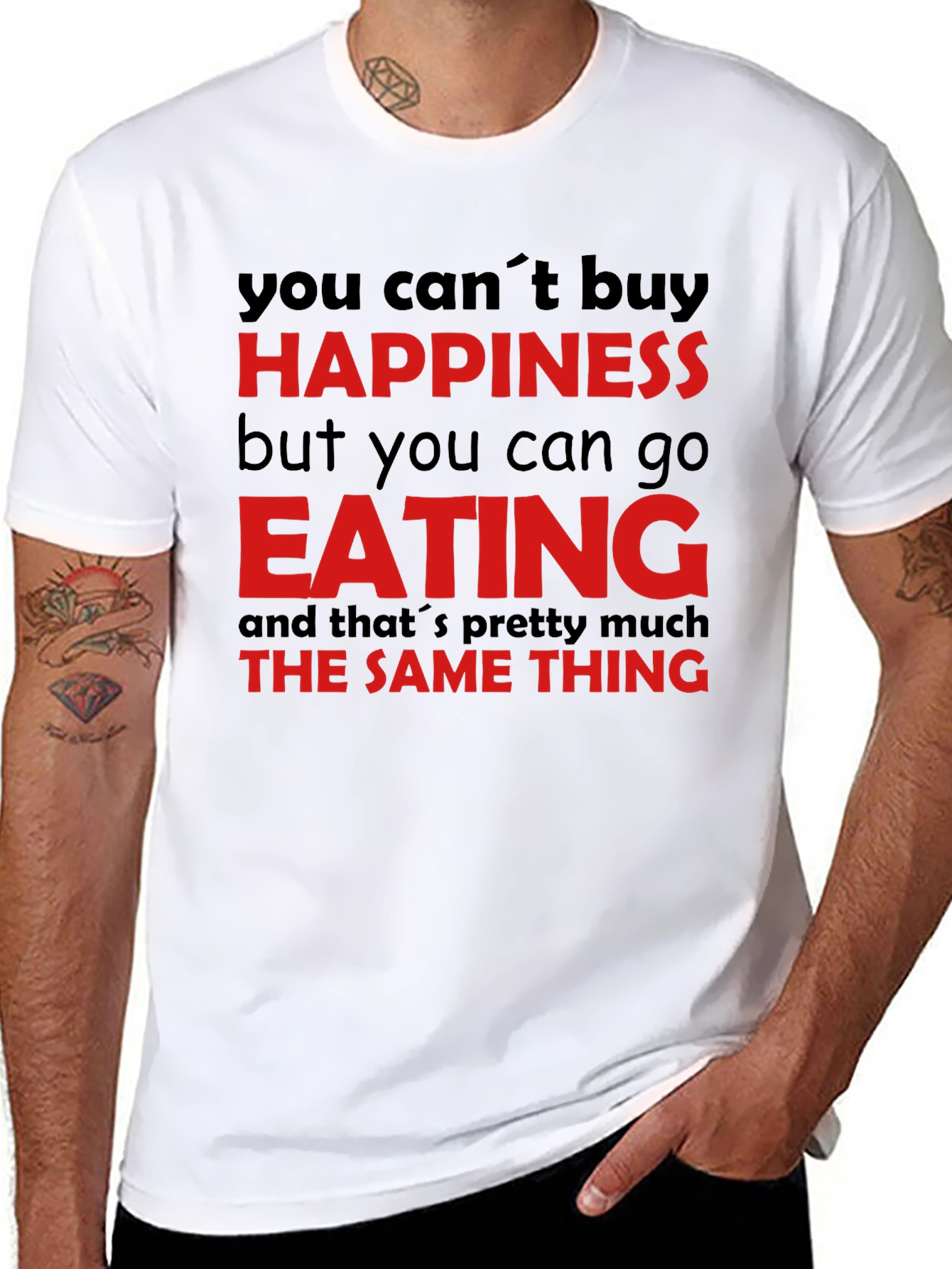 Happiness Eating T-Shirt - Funny Foodie Tee