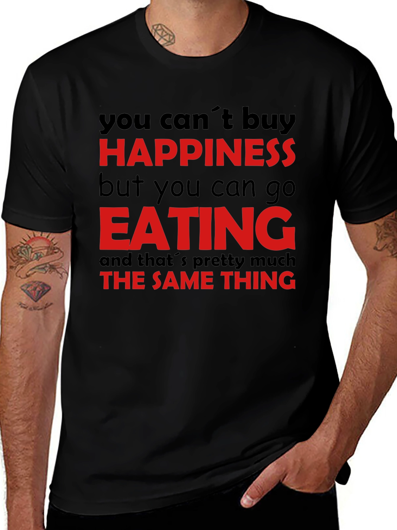 Happiness Eating T-Shirt - Funny Foodie Tee