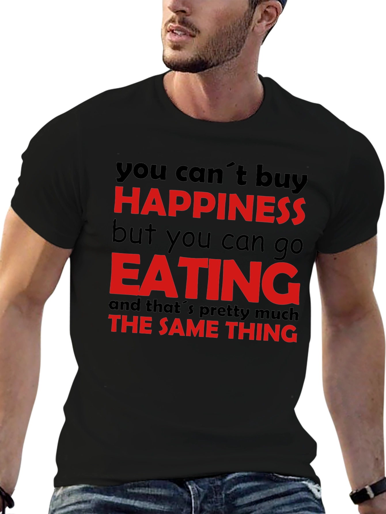 Happiness Eating T-Shirt - Funny Foodie Tee