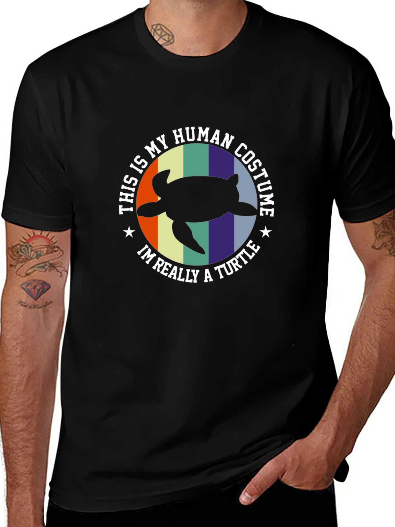 Turtle Costume T-Shirt - Funny Human Disguise Tee