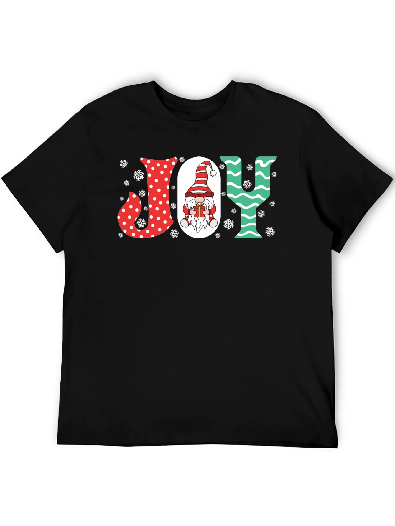 Festive JOY Christmas Gnome Graphic Tee