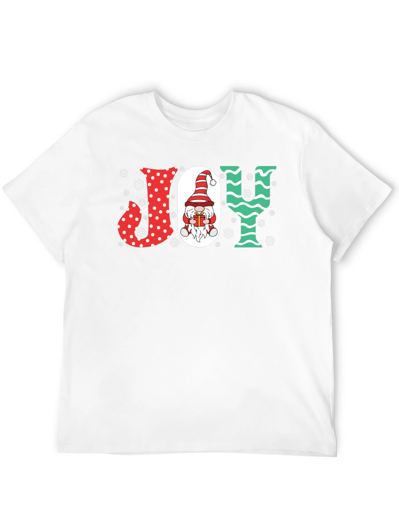 Festive JOY Christmas Gnome Graphic Tee