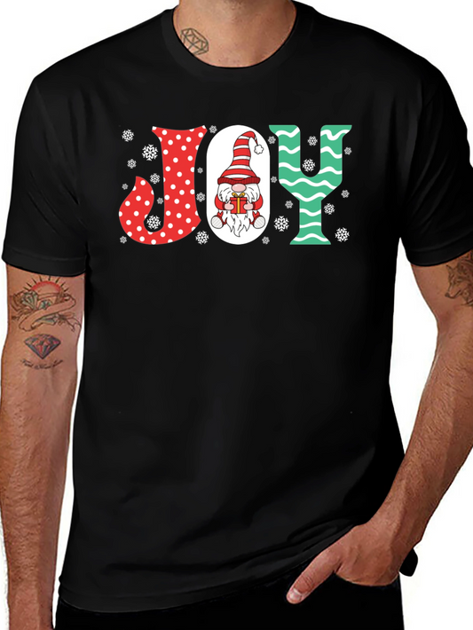 Festive JOY Christmas Gnome Graphic Tee