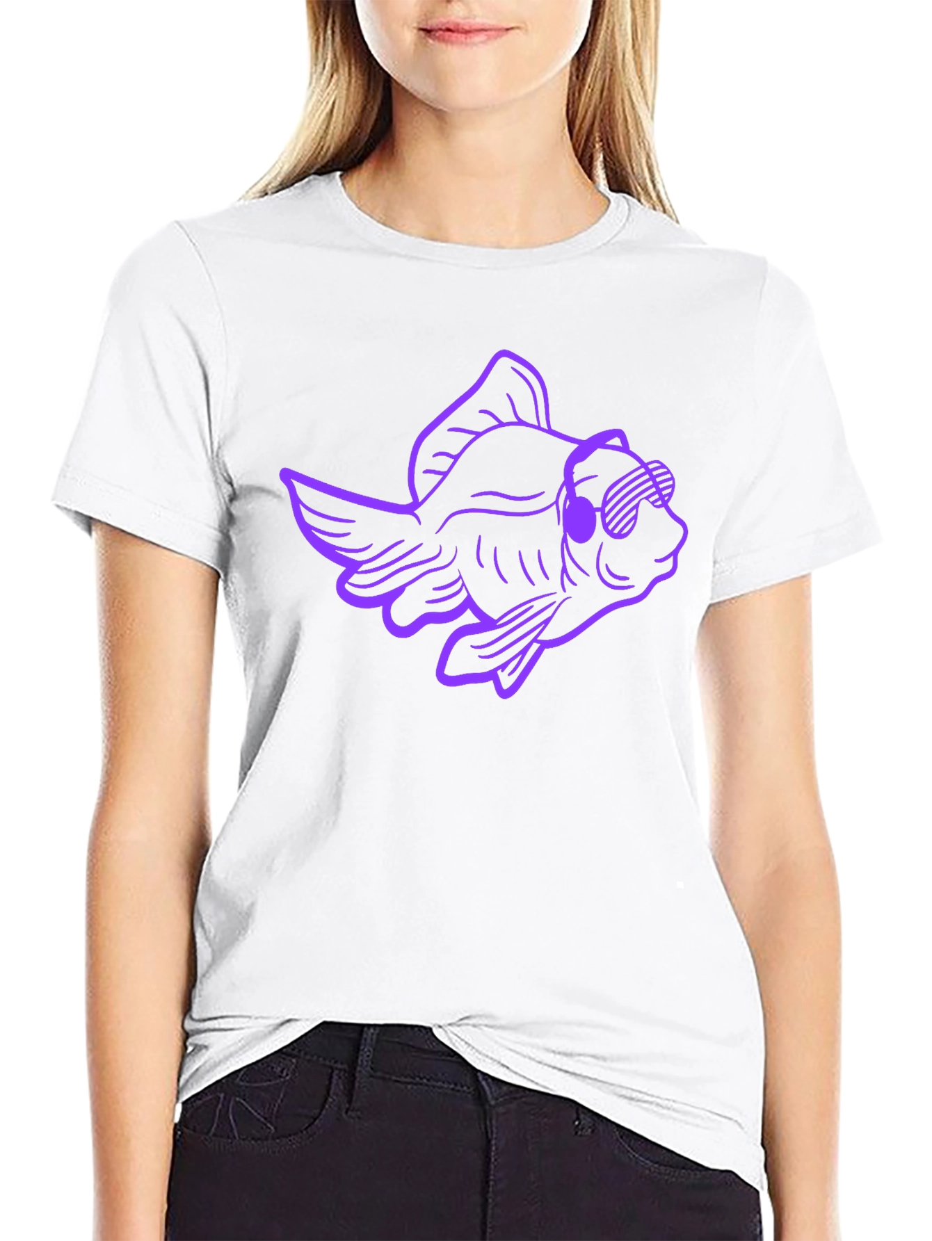 Cool Fish Graphic Tee - Black Cotton T-Shirt