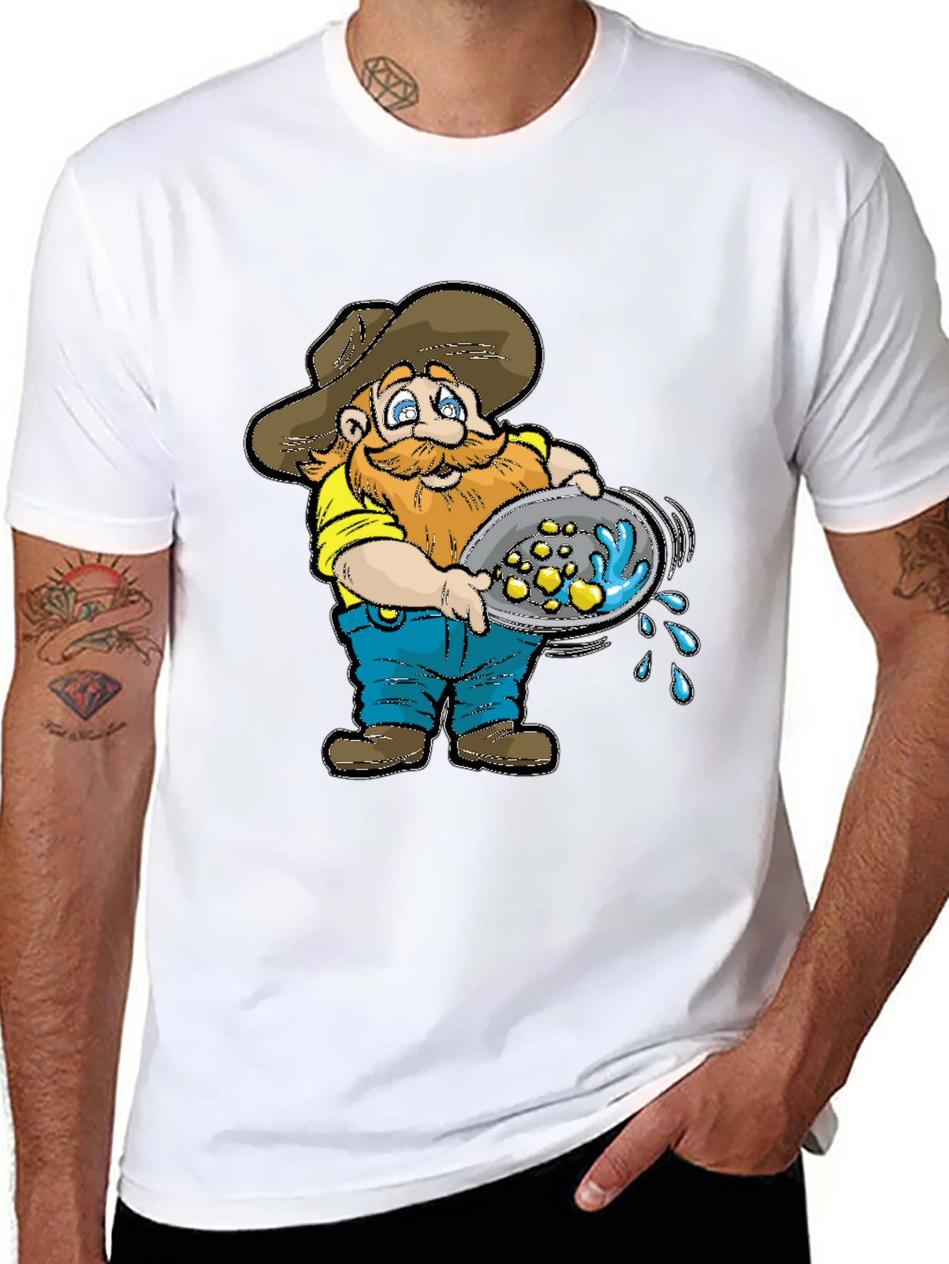Gold Miner T-Shirt - Cartoon Panning for Gold