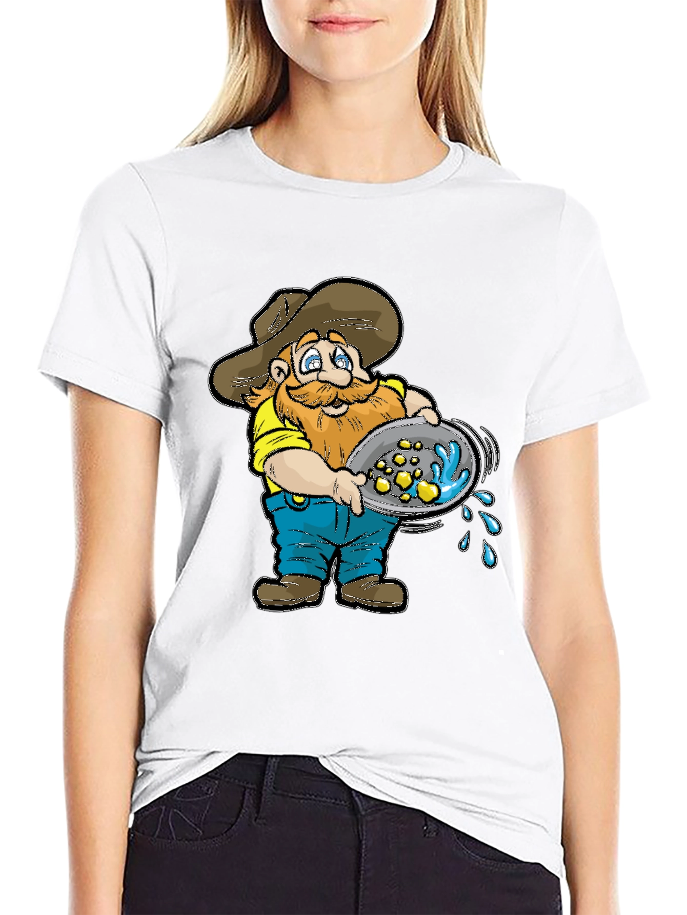 Gold Miner T-Shirt - Cartoon Panning for Gold