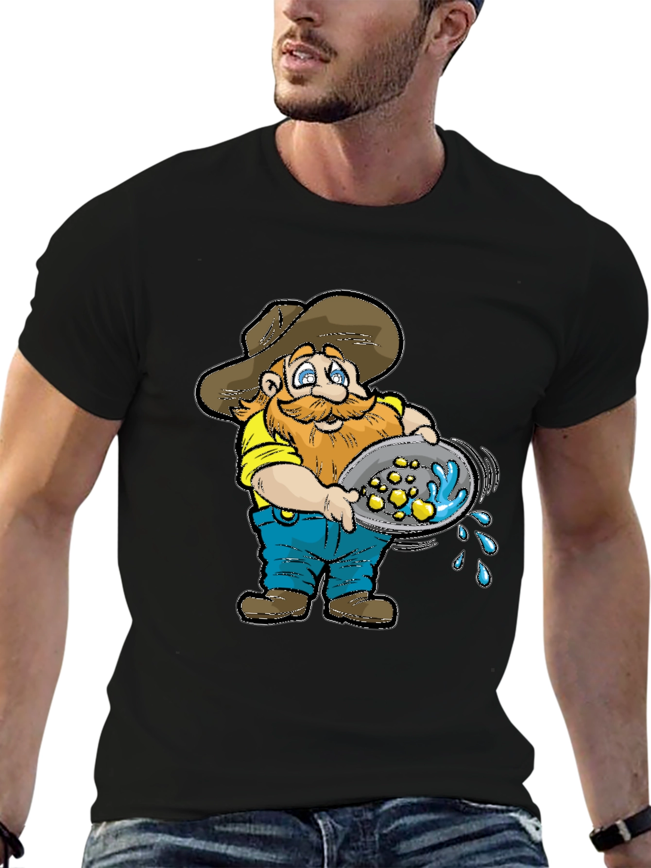 Gold Miner T-Shirt - Cartoon Panning for Gold