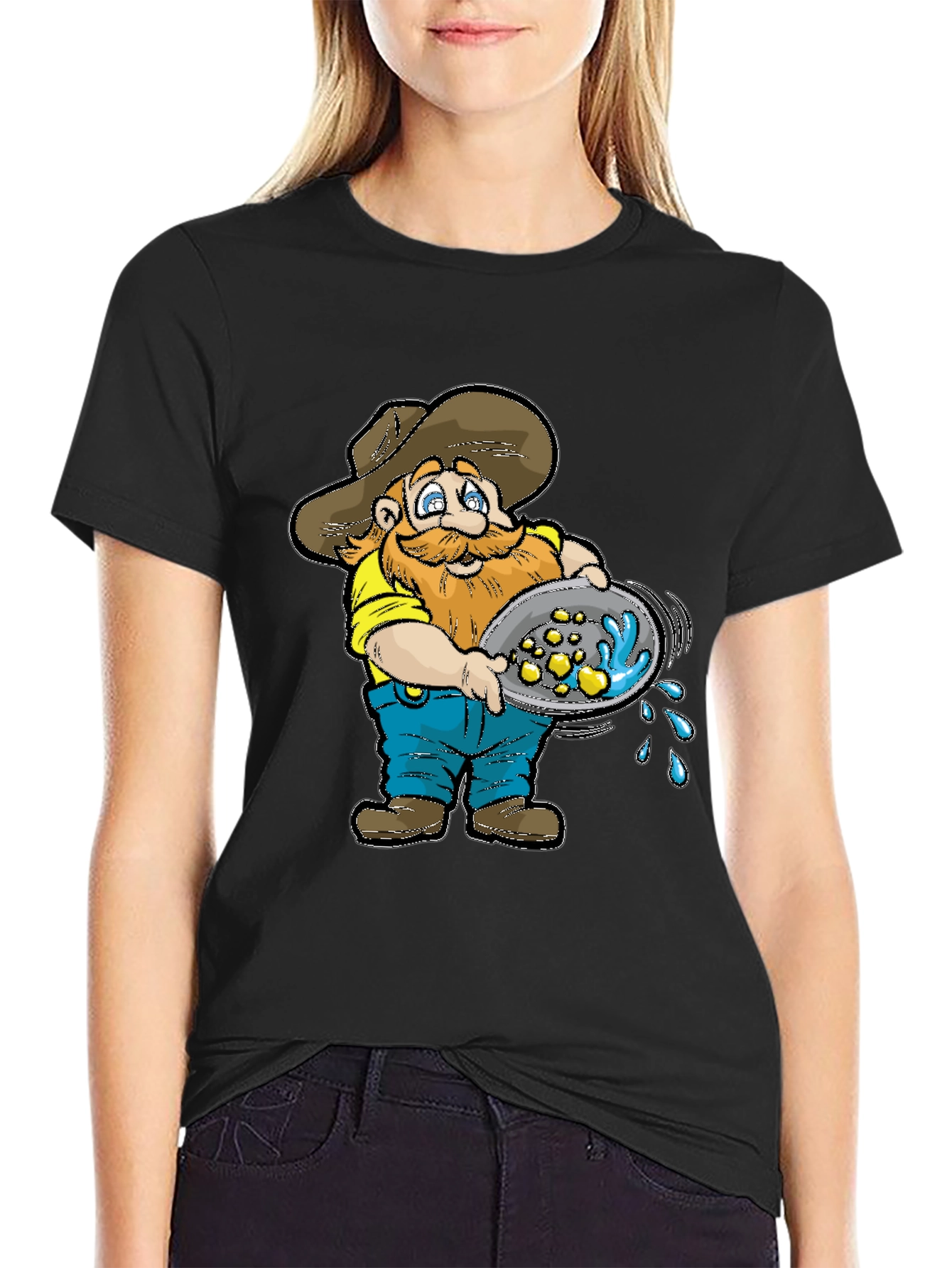 Gold Miner T-Shirt - Cartoon Panning for Gold