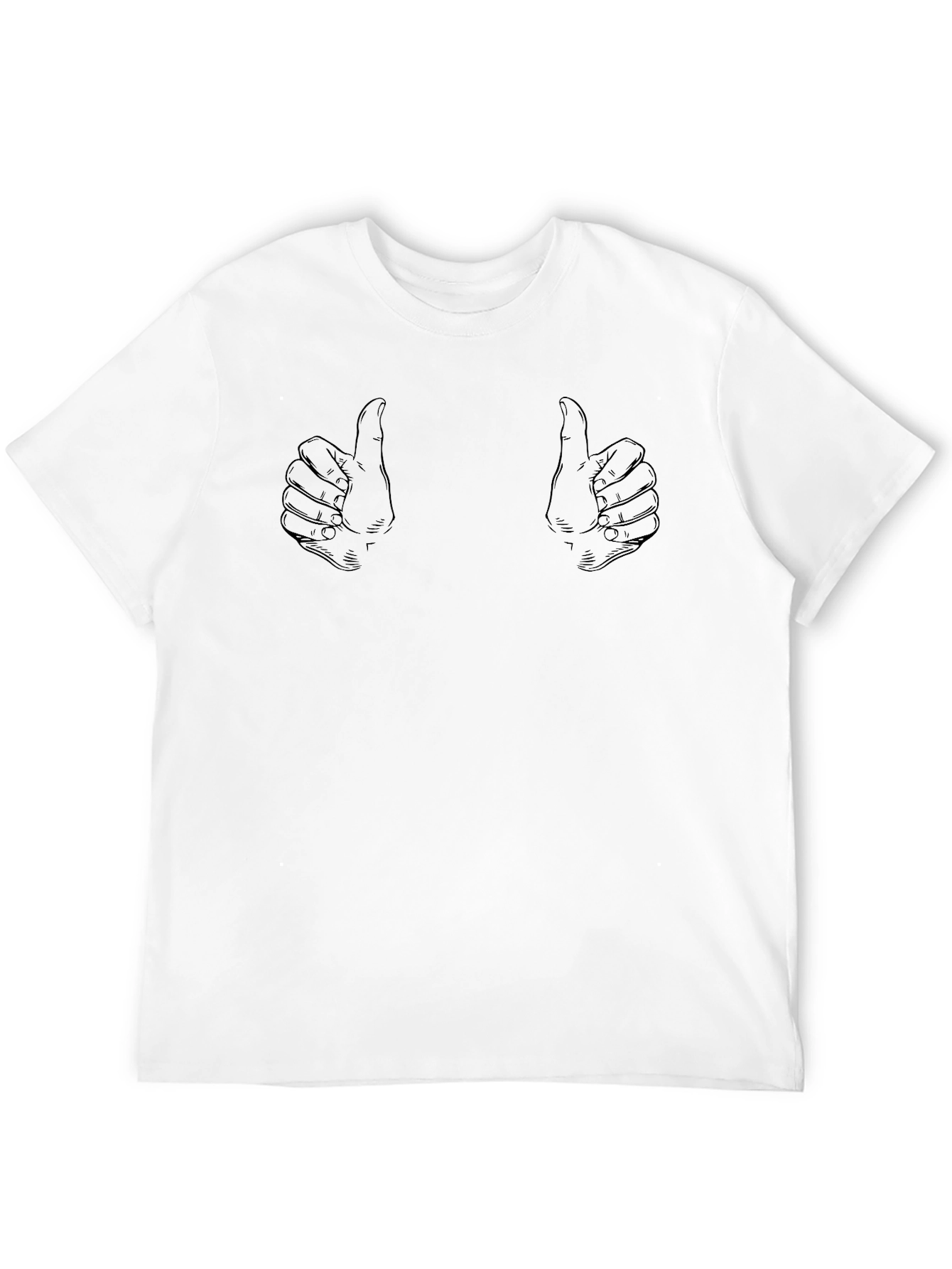 Thumbs Up Graphic Tee - Black Cotton
