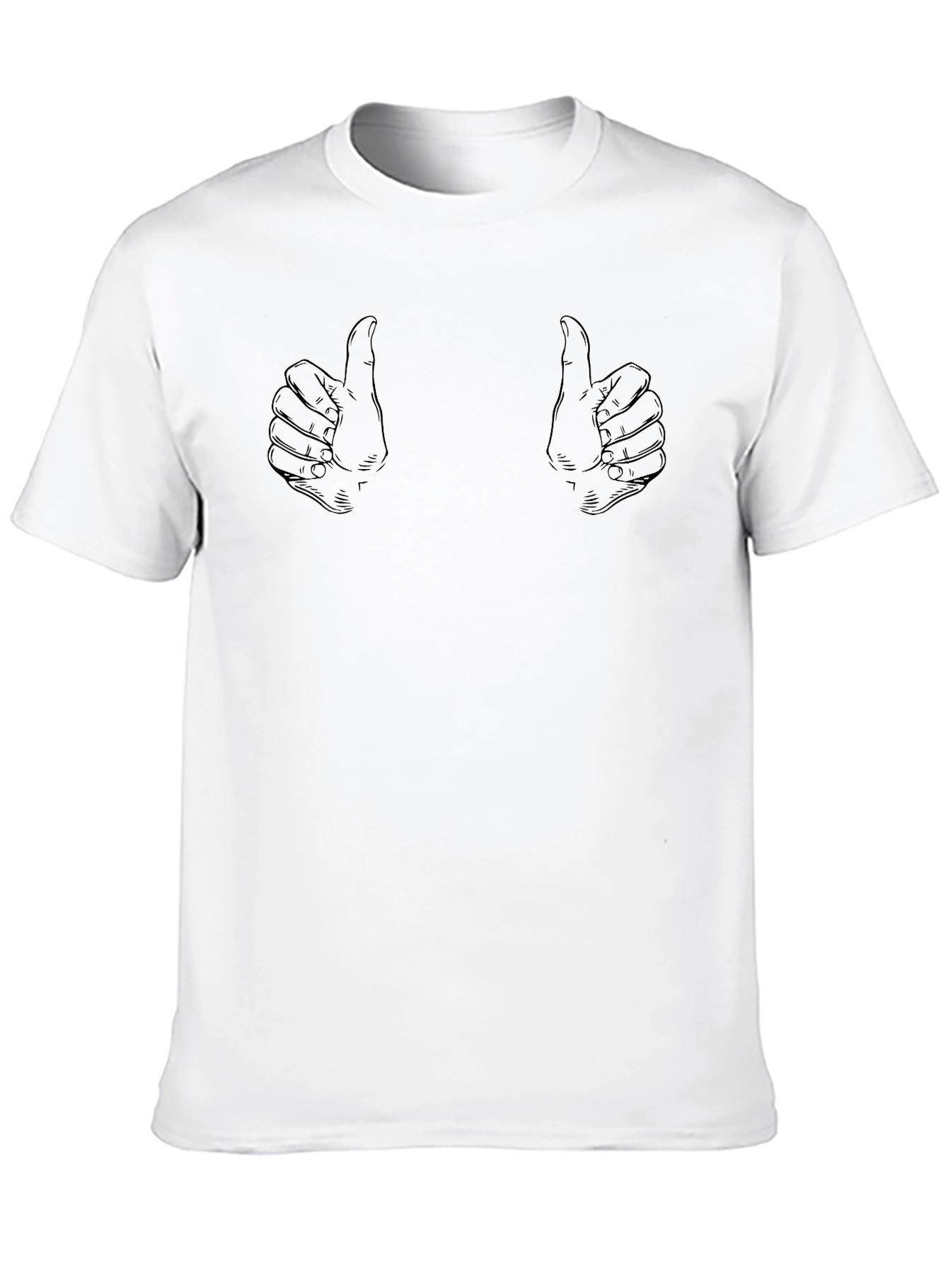 Thumbs Up Graphic Tee - Black Cotton