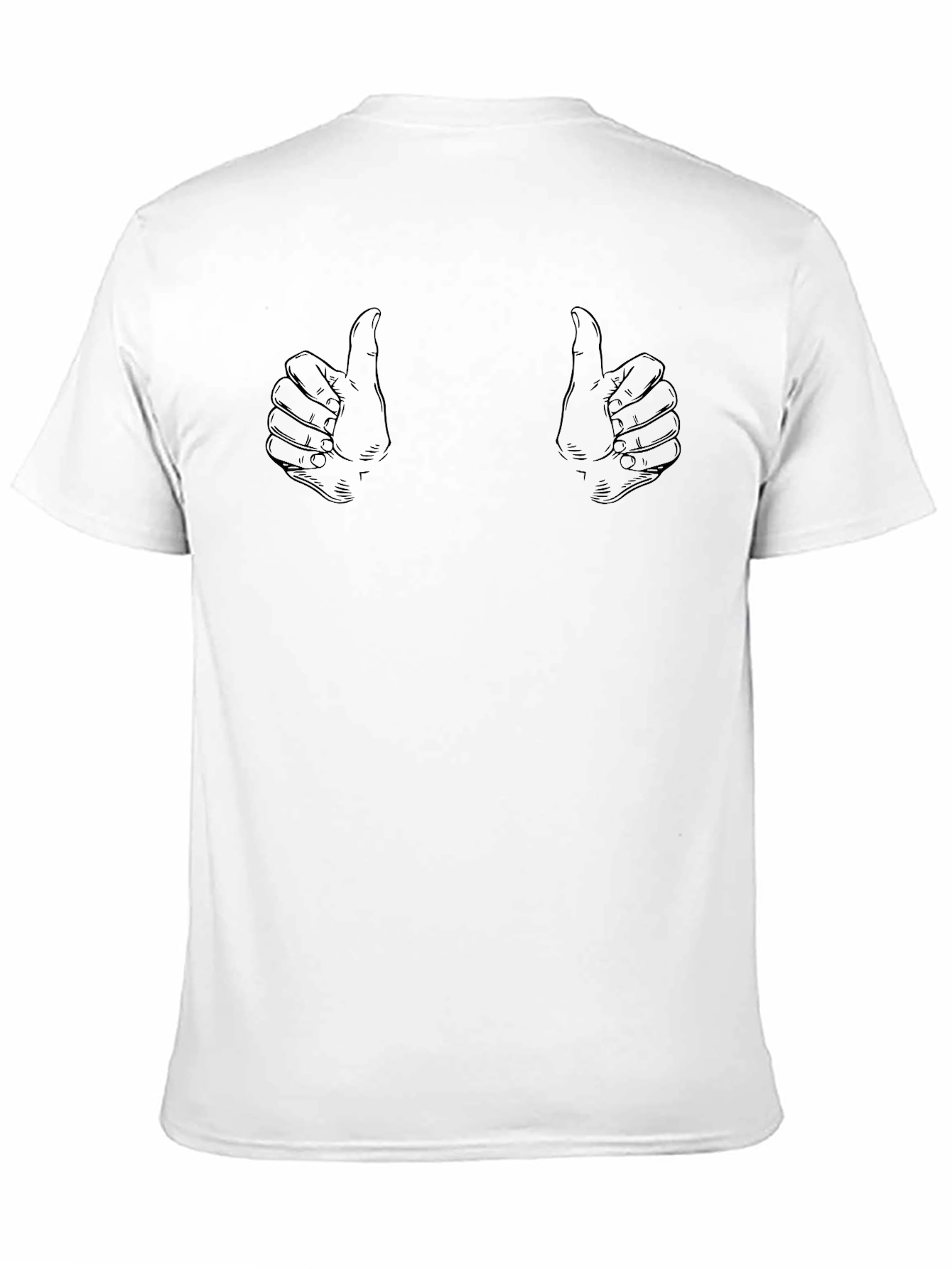 Thumbs Up Graphic Tee - Black Cotton