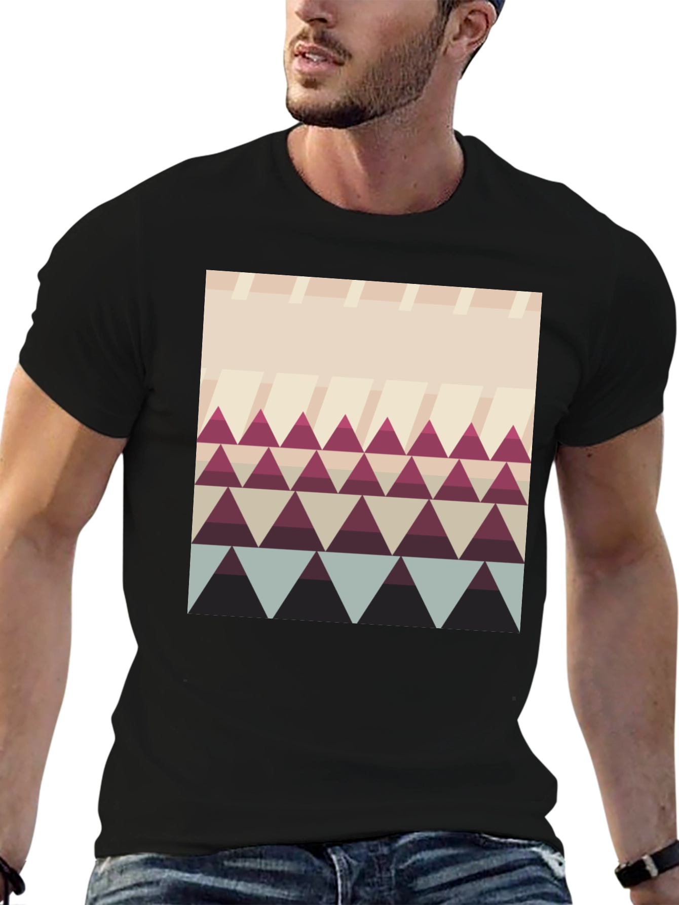Geometric Triangle Pattern T-Shirt