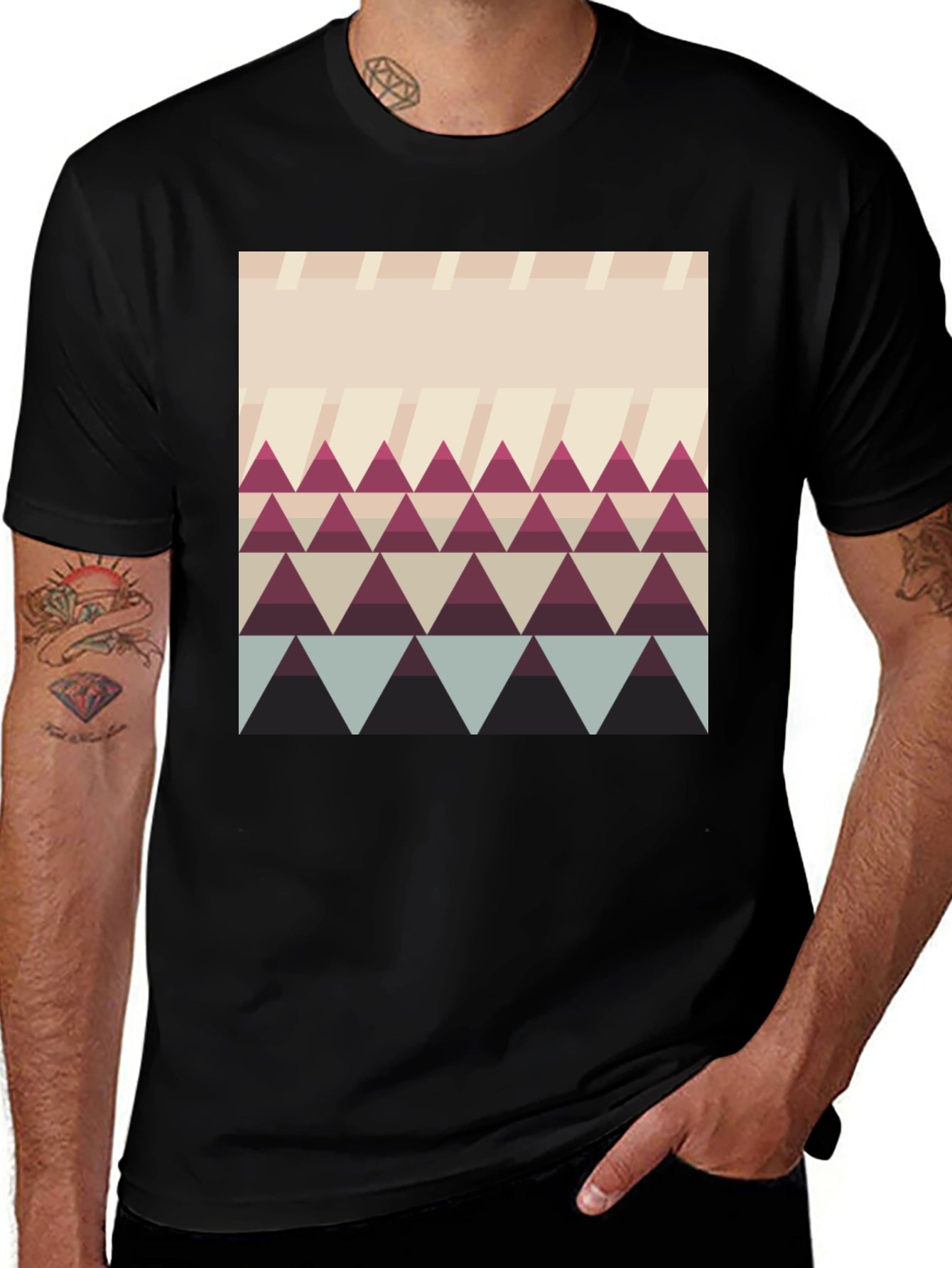 Geometric Triangle Pattern T-Shirt