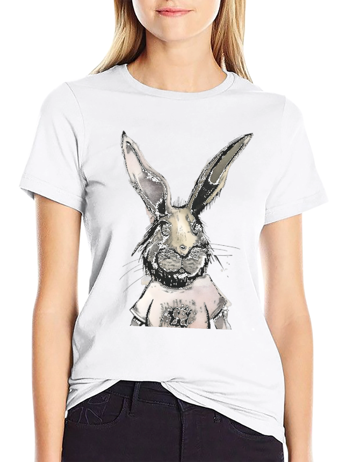 Cool Rabbit Graphic Tee - Black Cotton T-Shirt