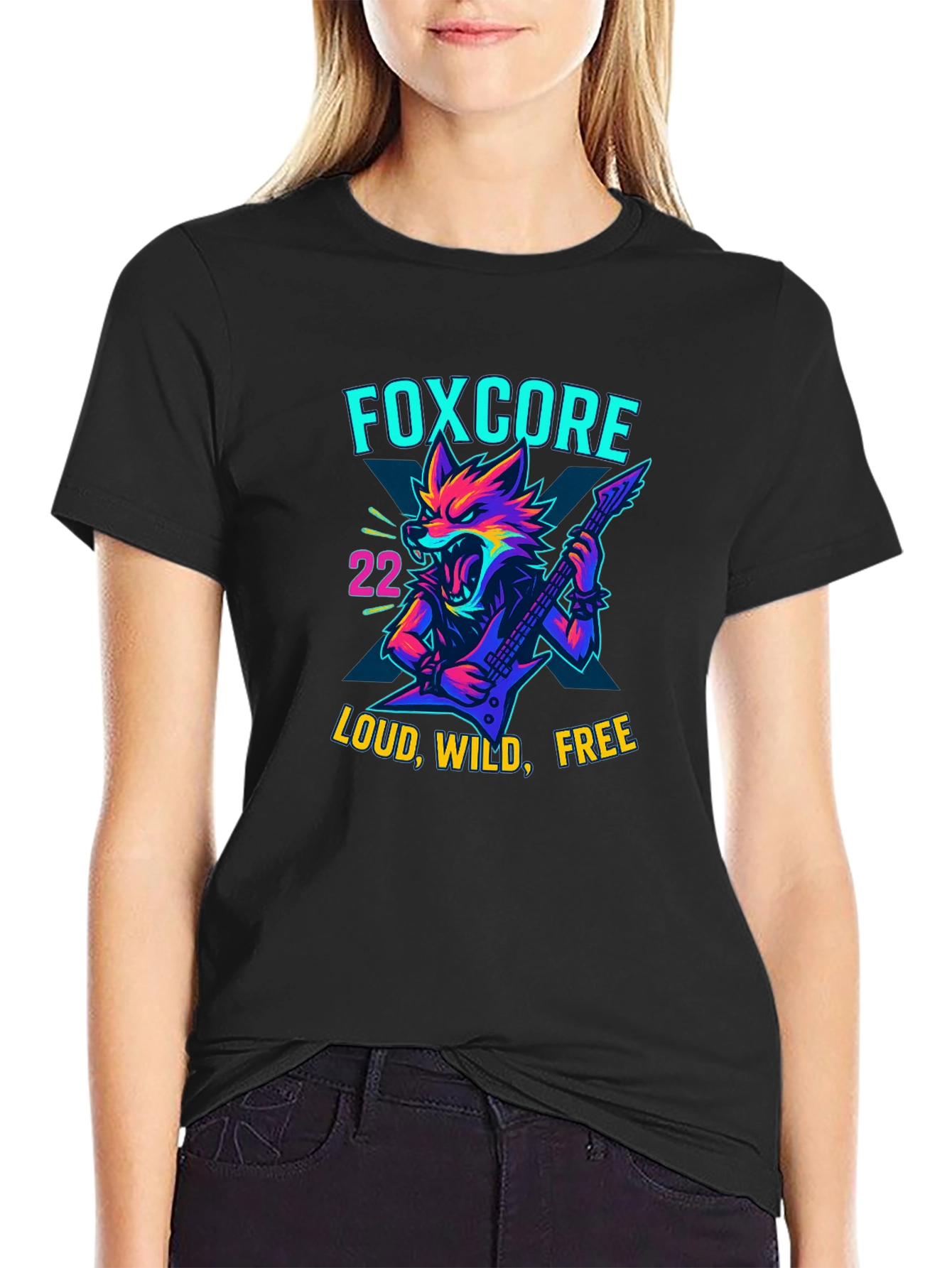 Foxcore Loud Wild Free Graphic Tee