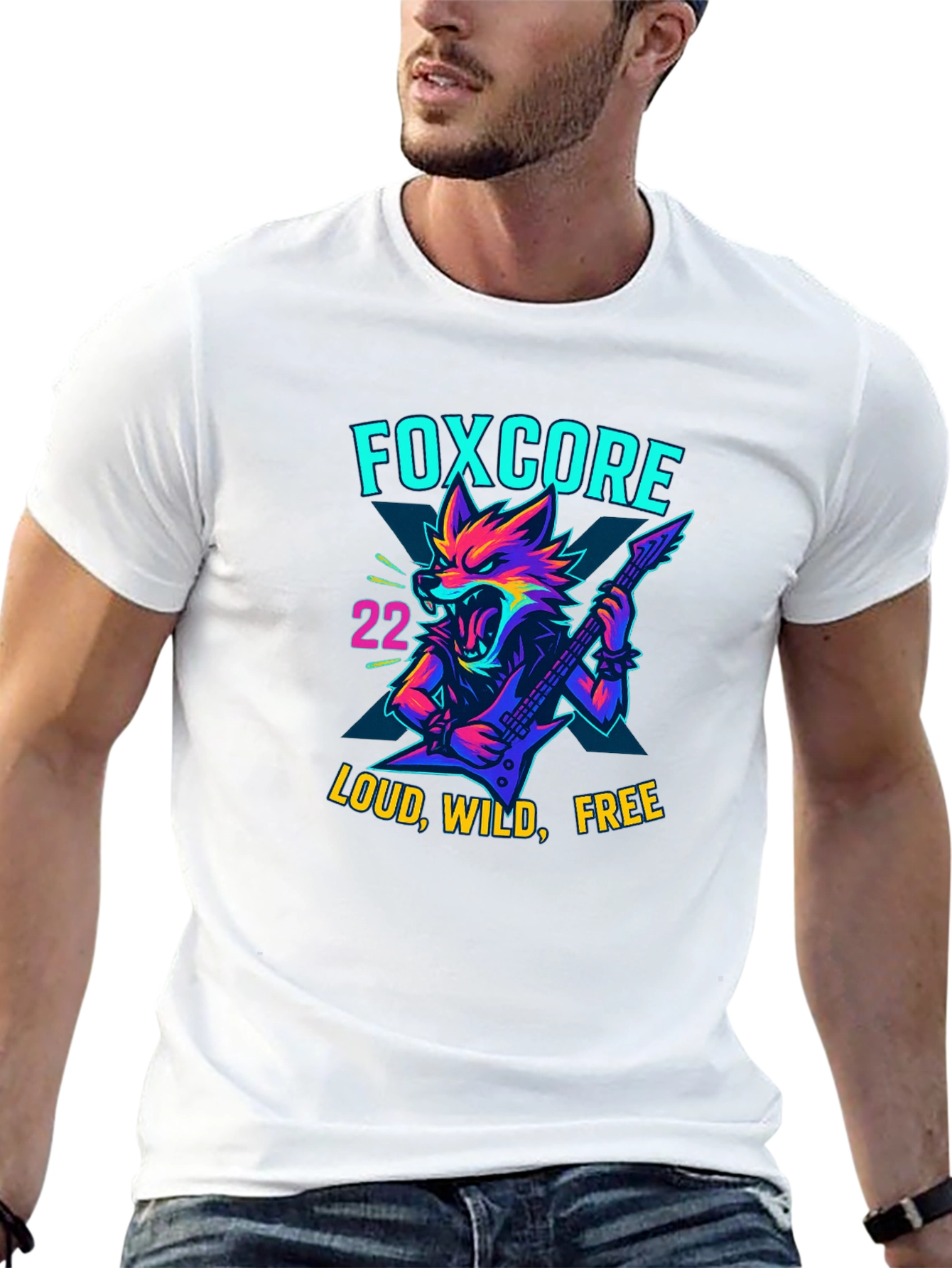 Foxcore Loud Wild Free Graphic Tee