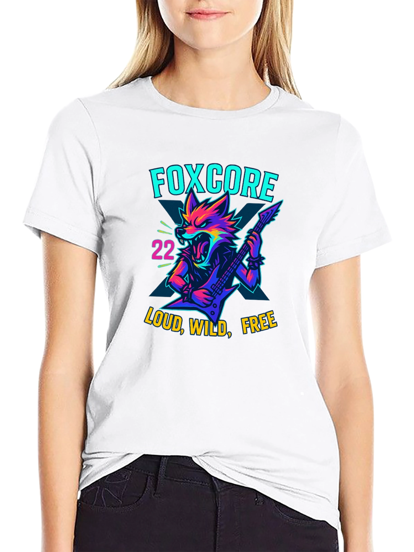 Foxcore Loud Wild Free Graphic Tee